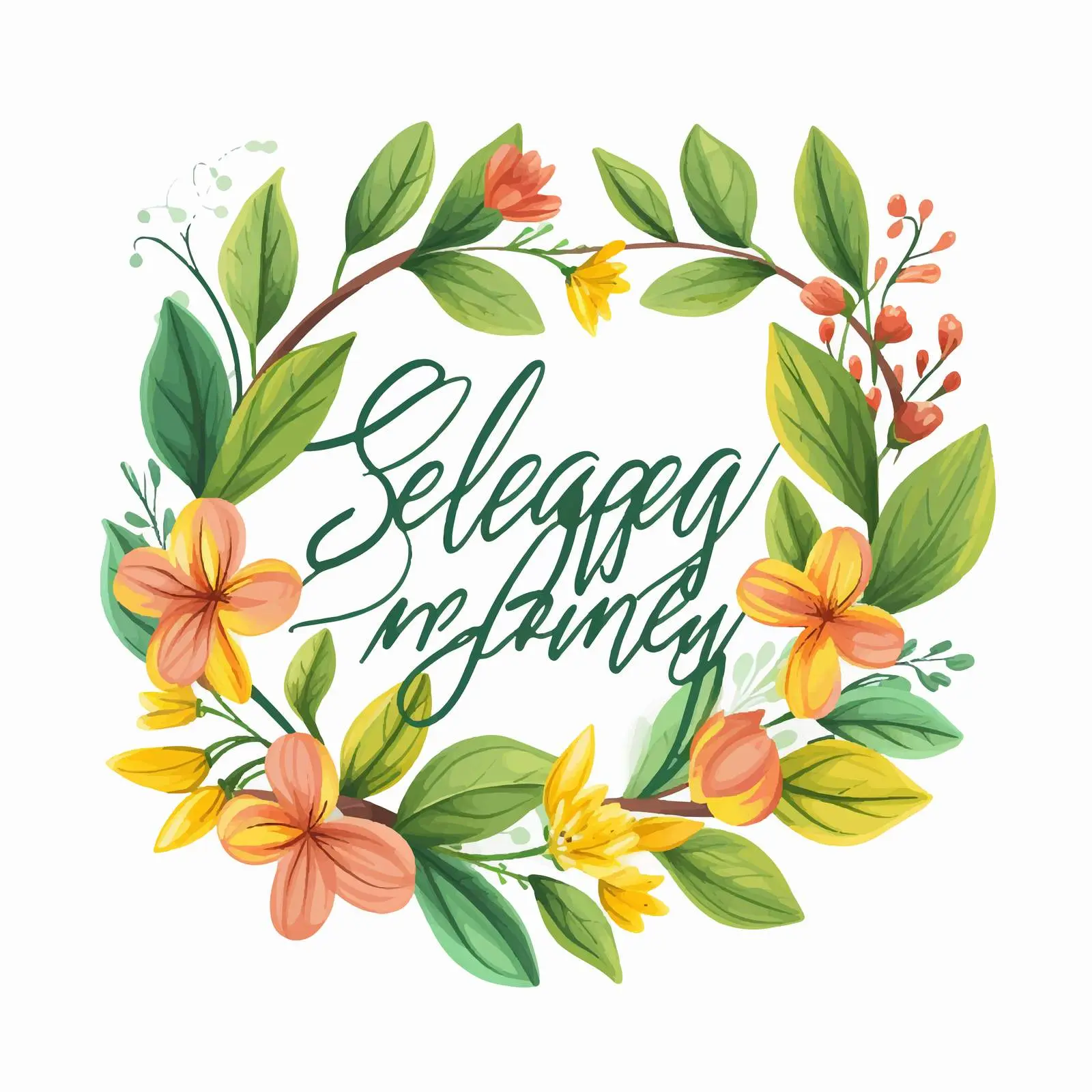 Let Spring Begin Calligraphic Lettering Design — free download from Dotvec