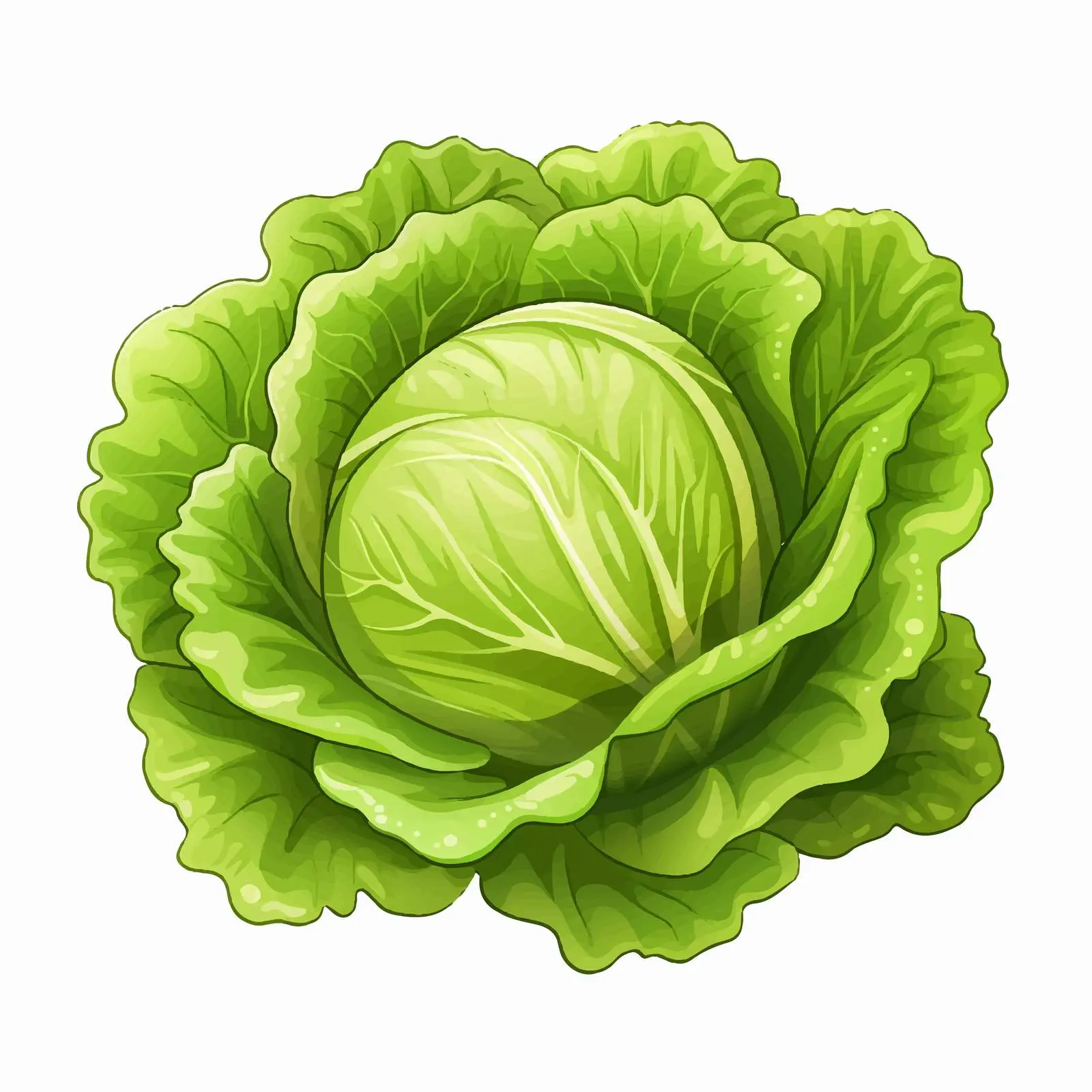 Fresh Lettuce Line Vector Illustration — free download from Dotvec