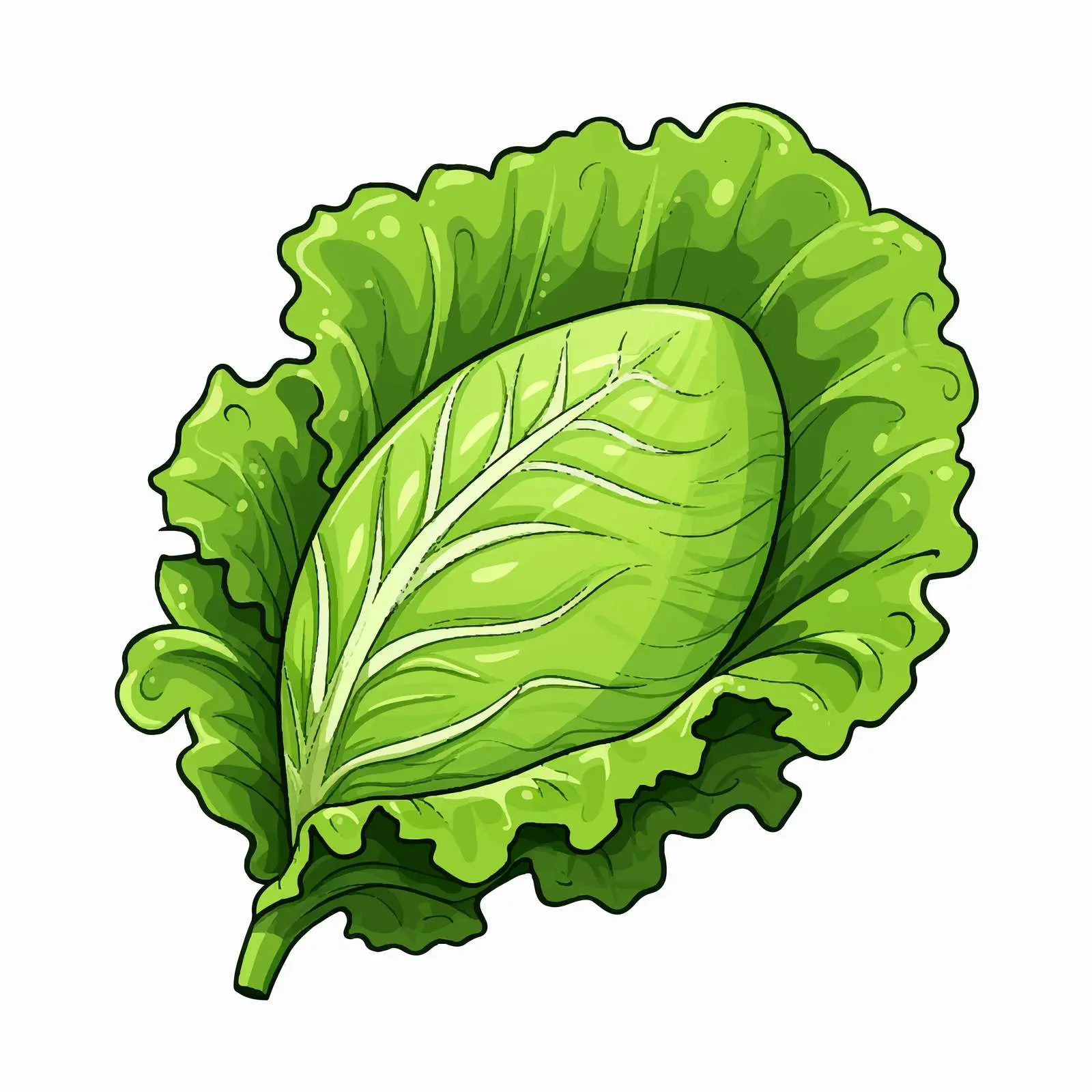 Lettuce Line Vector Illustration on White Background — free download from Dotvec
