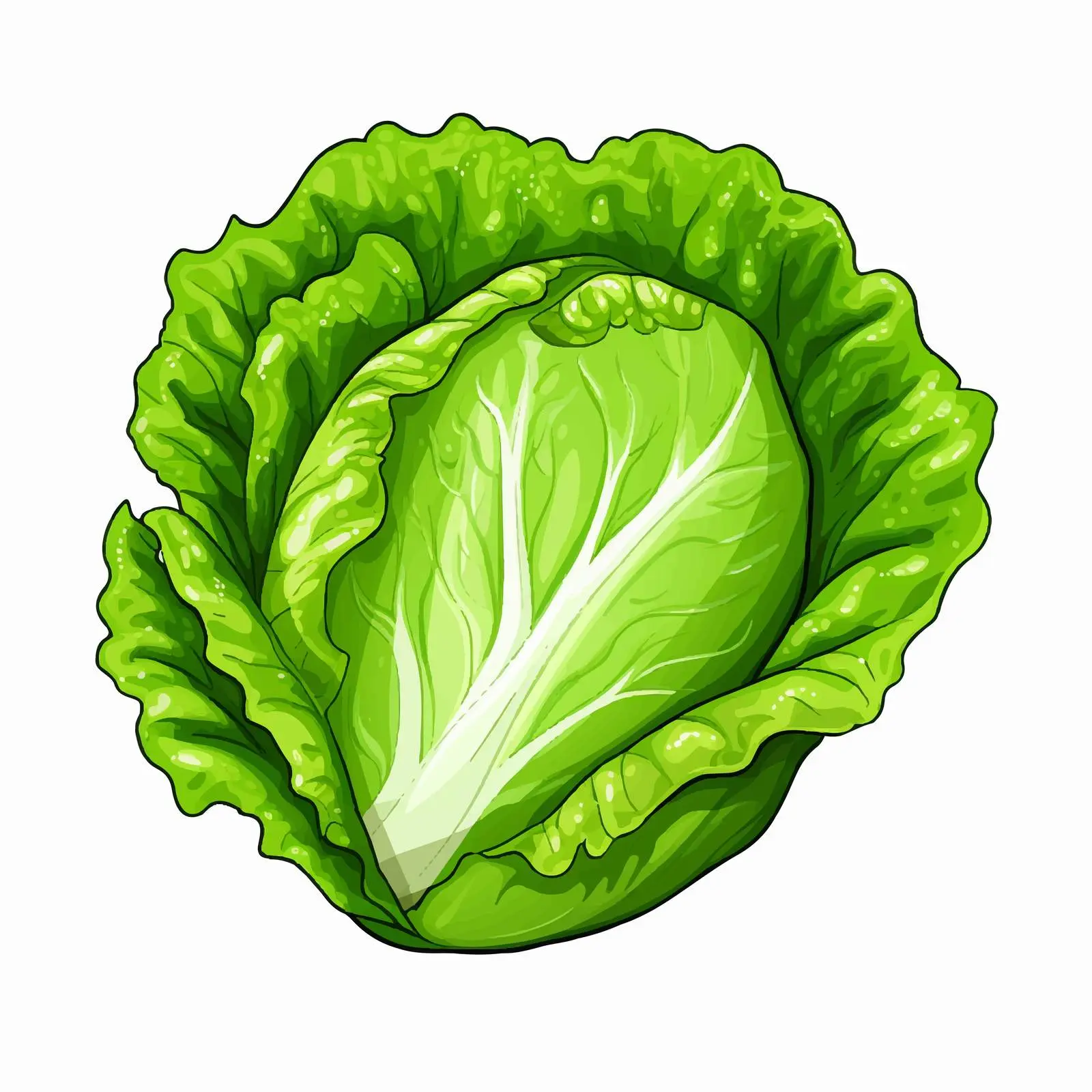 Lettuce Line Vector Illustration on White Background — free download from Dotvec