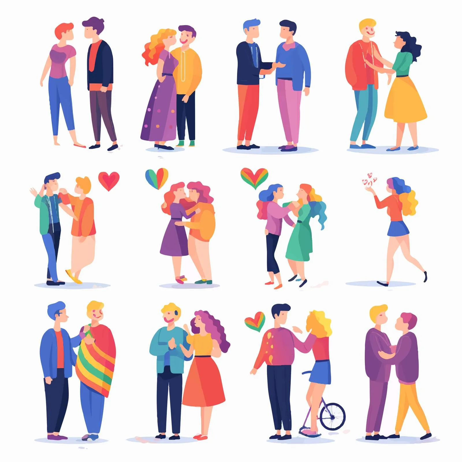LGBTQ Couples Vector Illustration – free connectedness image from Dotvec