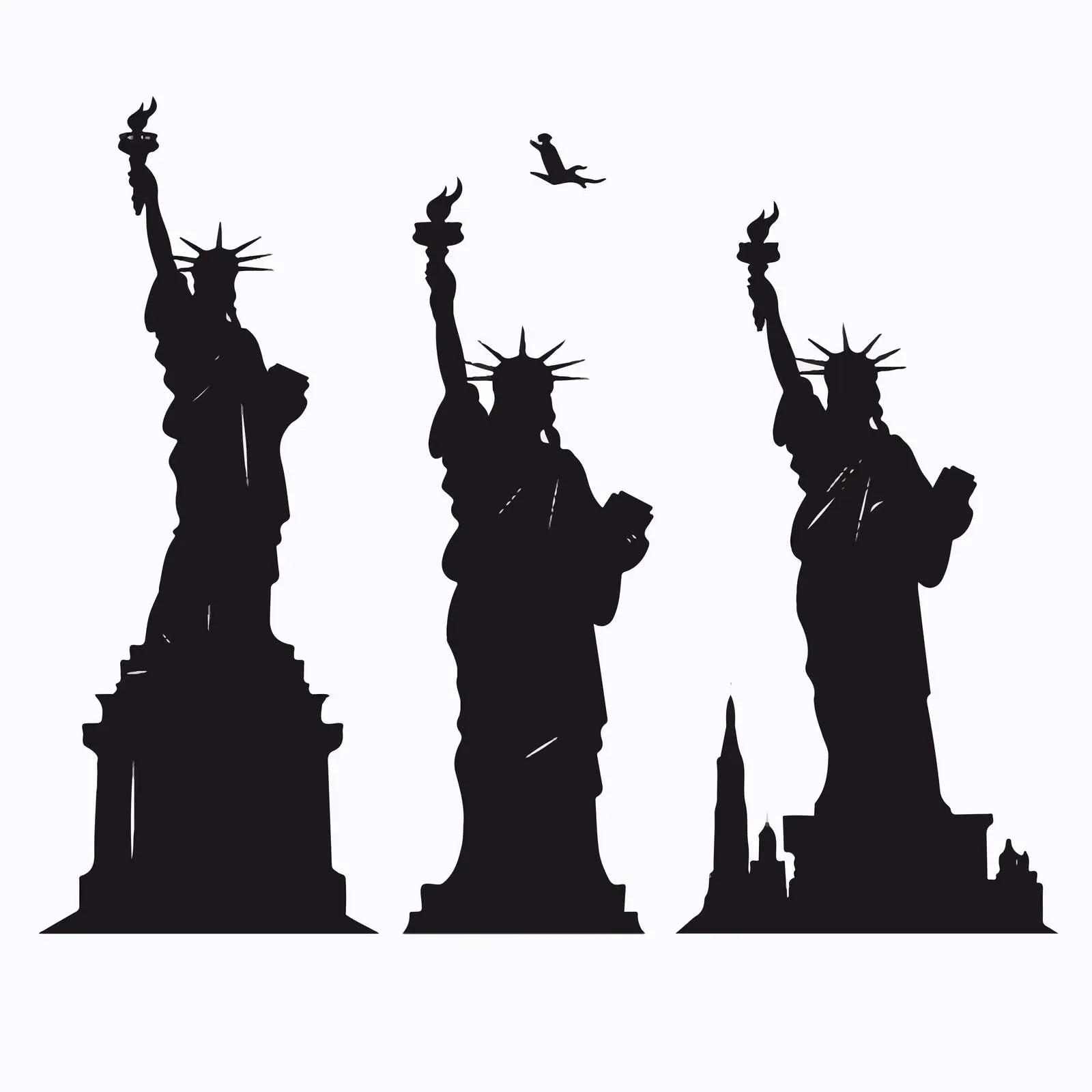 Liberty Jesus Themis Silhouette Set on White — free download from Dotvec