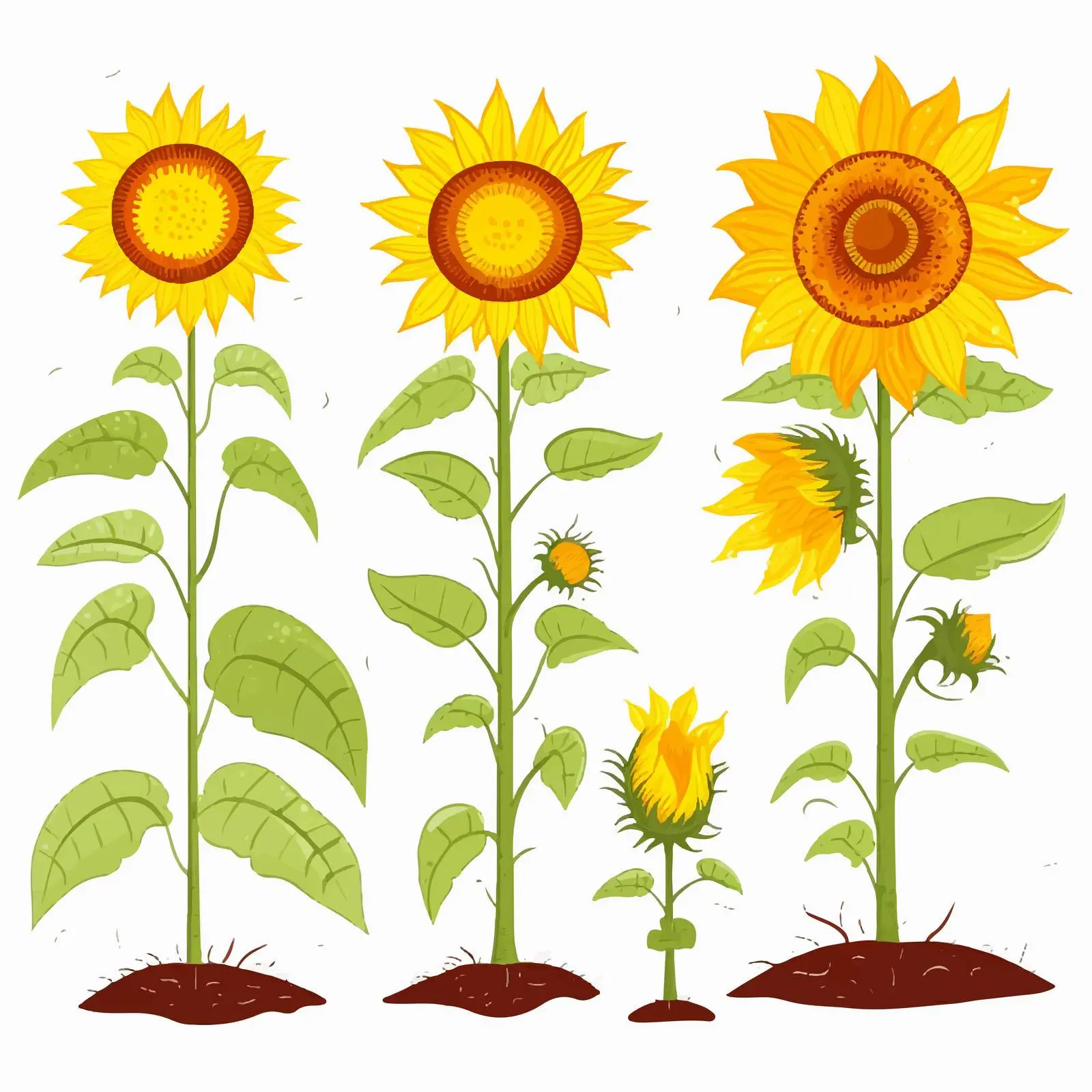 Sunflower Plant Life Cycle Diagram for Education — free download from Dotvec