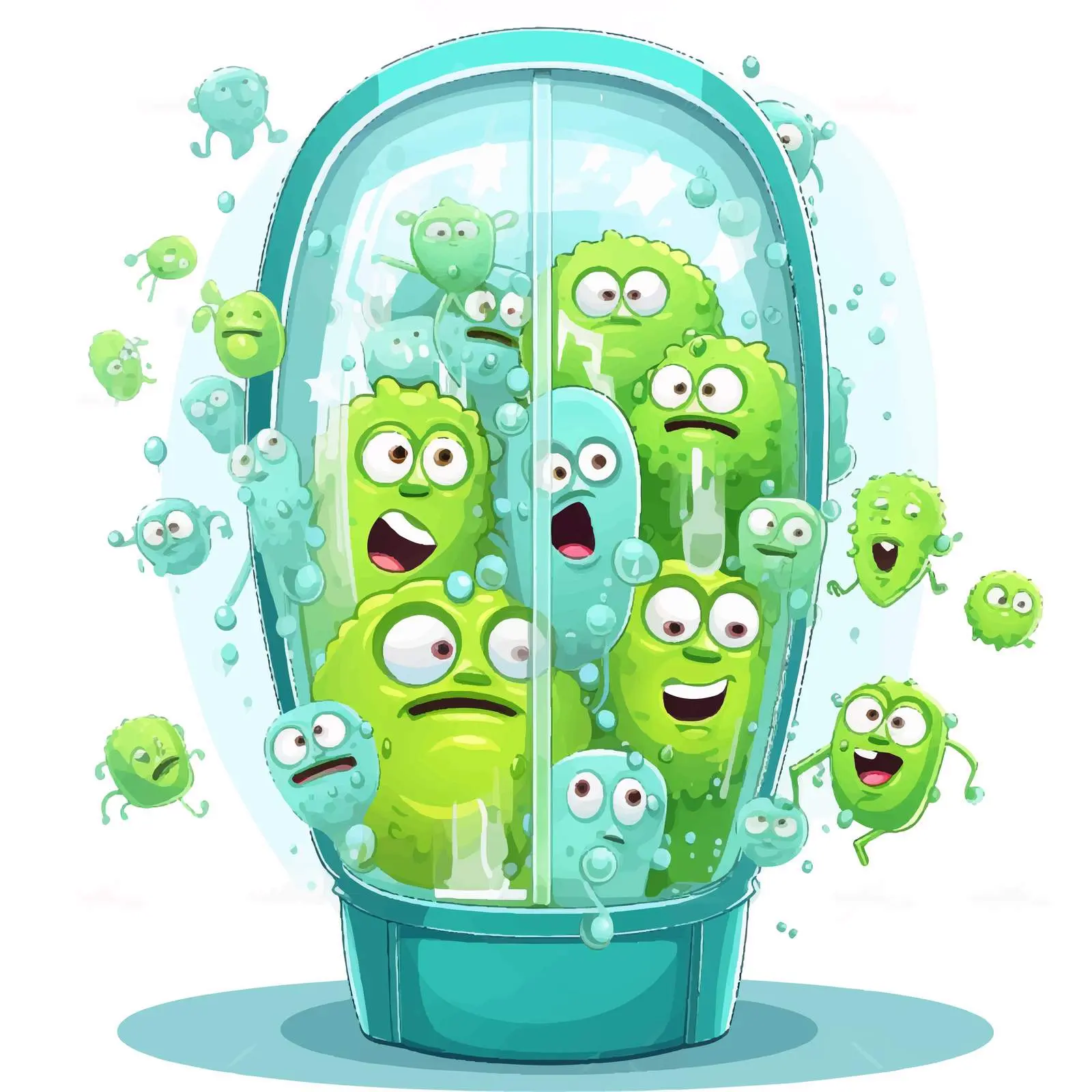 Cartoon Illustration of Germs in a Lift — free download from Dotvec