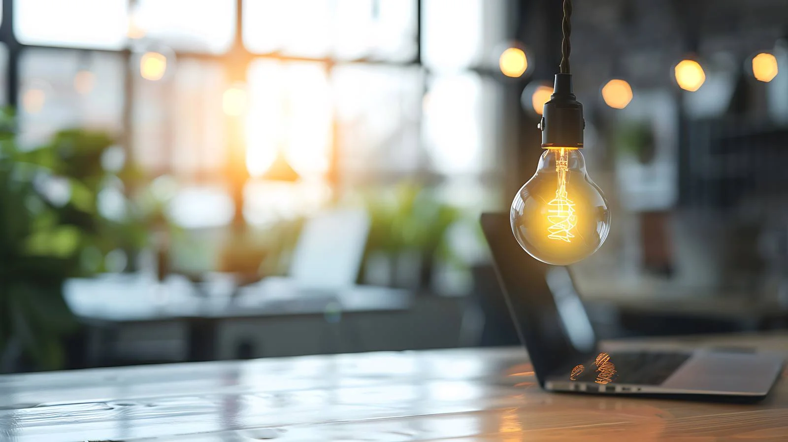 Modern Office Table Lamp Illuminating Workspace — free download from Dotvec