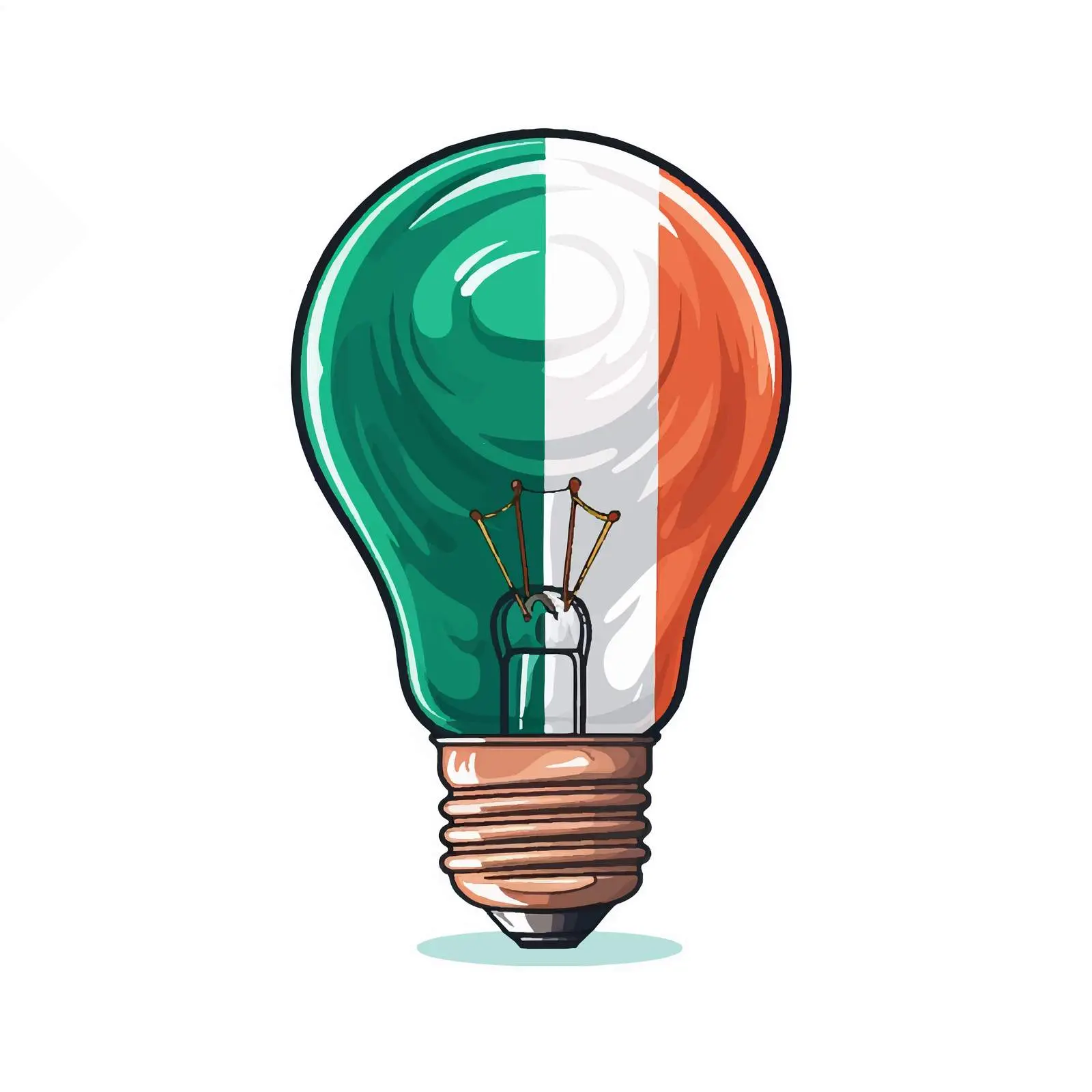 Colorful Light Bulb Inspired by National Flags — free download from Dotvec
