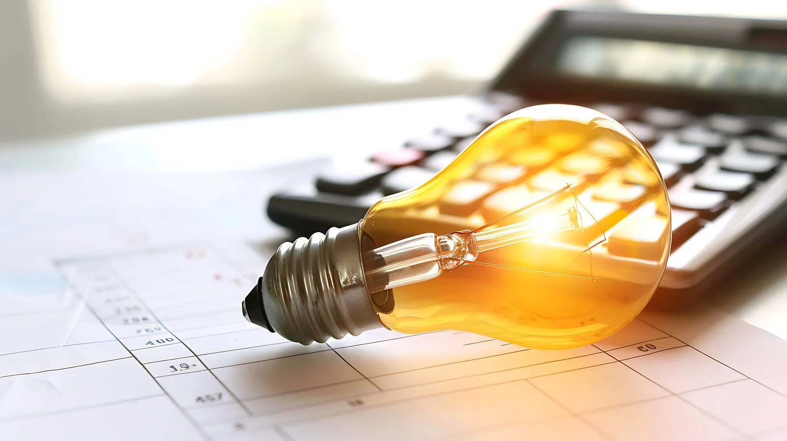 Business Idea Calculation Concept with Light Bulb — free download from Dotvec