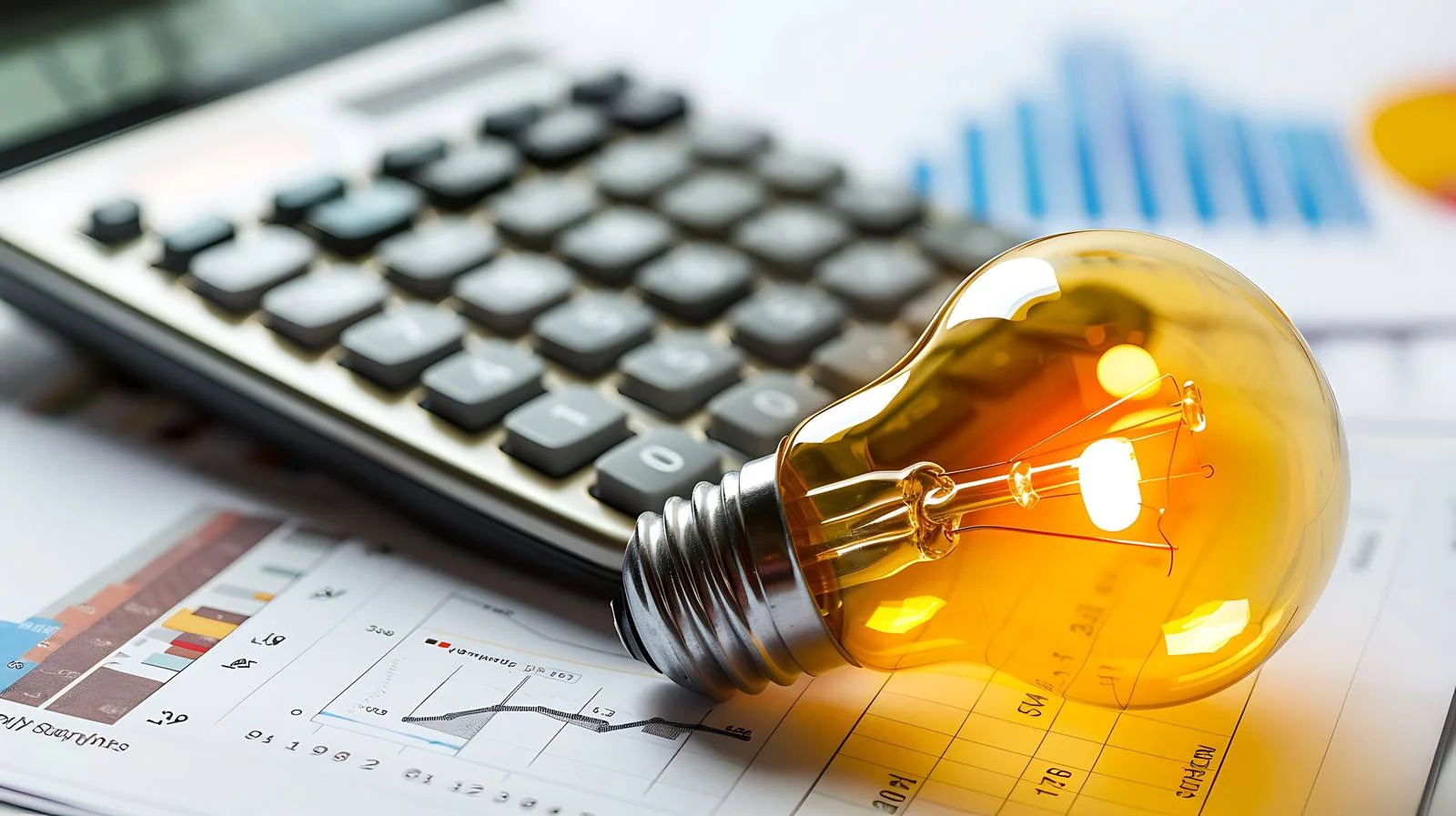 Business Idea Calculation Concept Light Bulb — free download from Dotvec