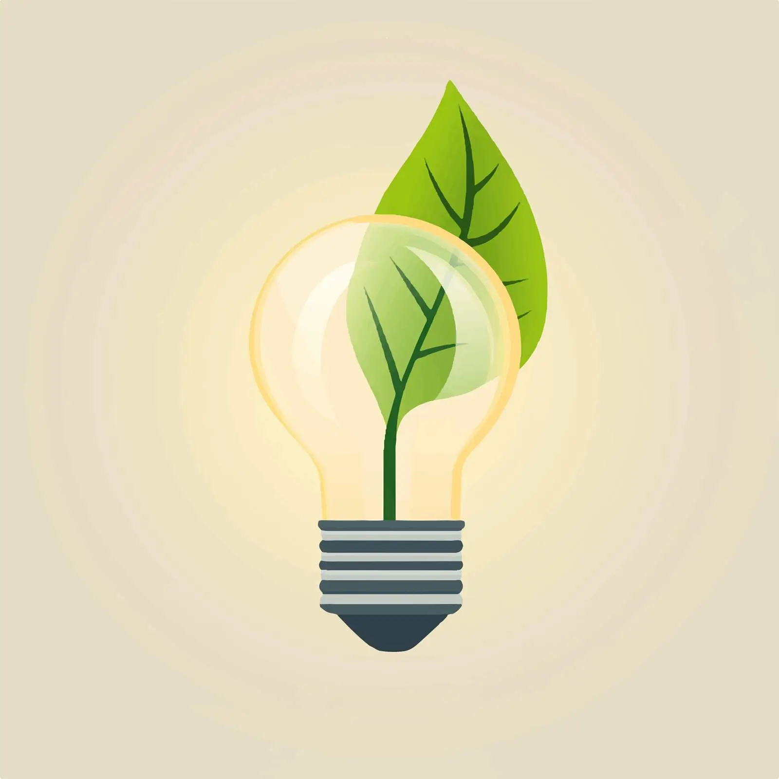 Eco-Friendly Light Bulb with Leaf Illustration — free download from Dotvec