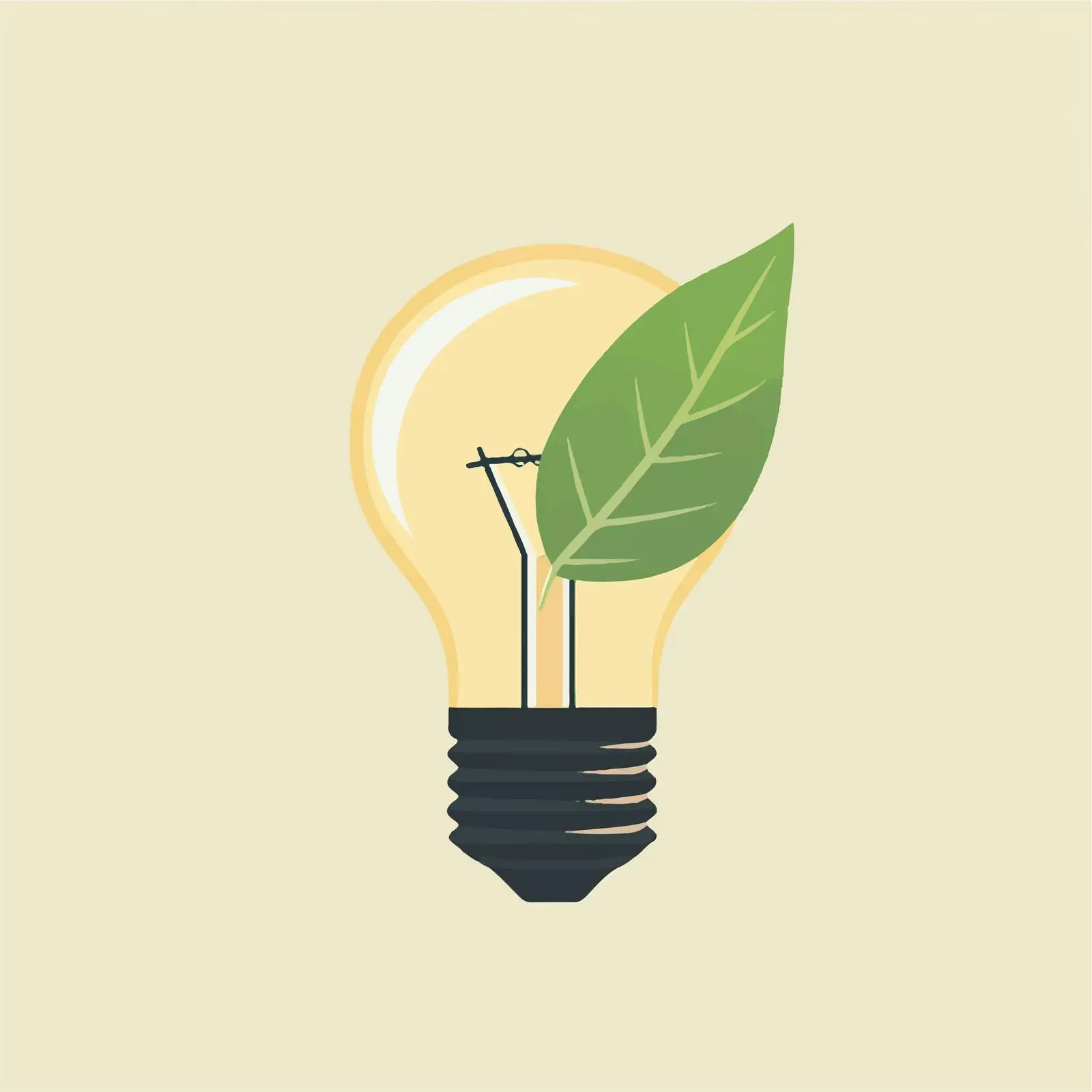 Eco-Friendly Light Bulb with Leaf Vector Illustration — free download from Dotvec