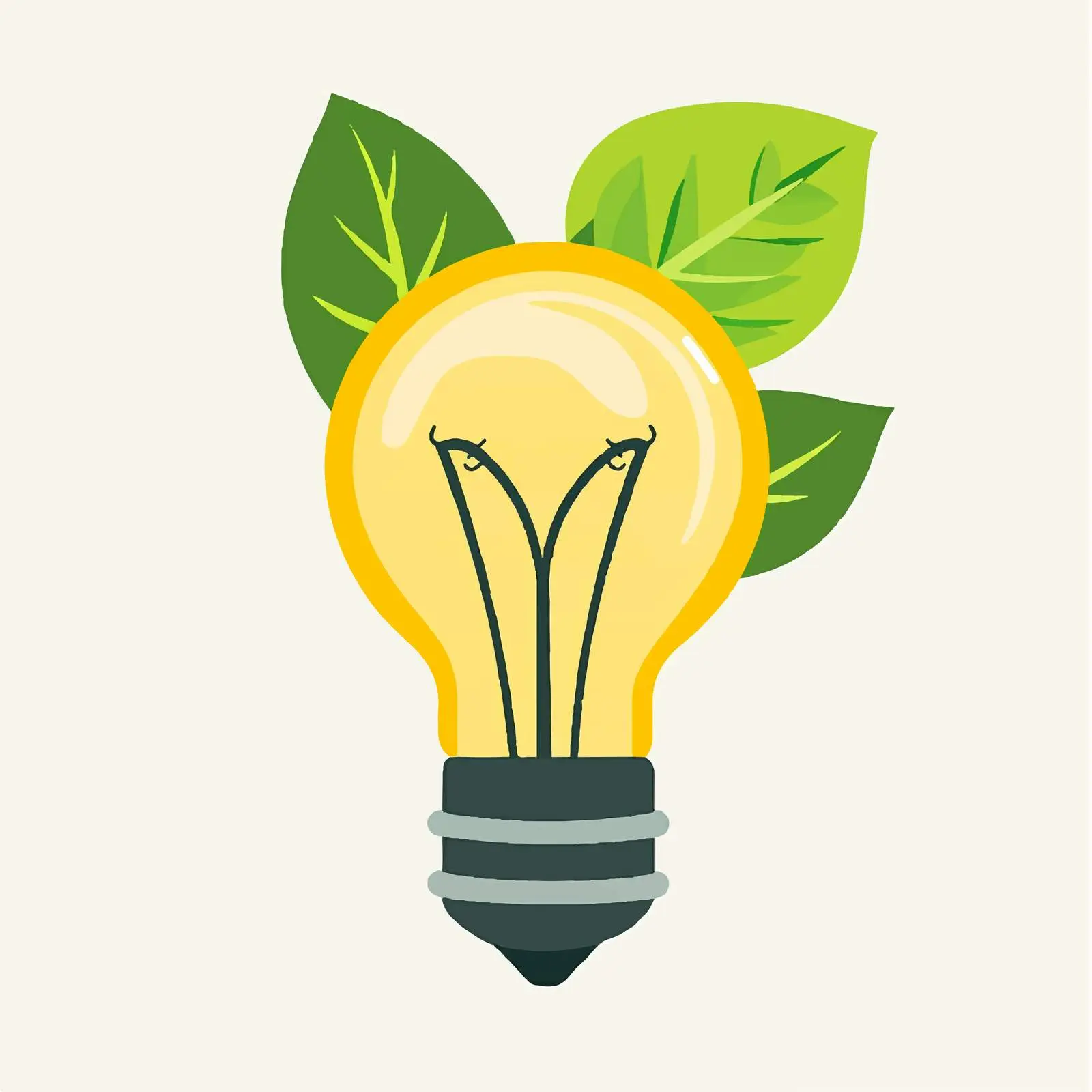 Eco-Friendly Light Bulb with Green Leaf — free download from Dotvec