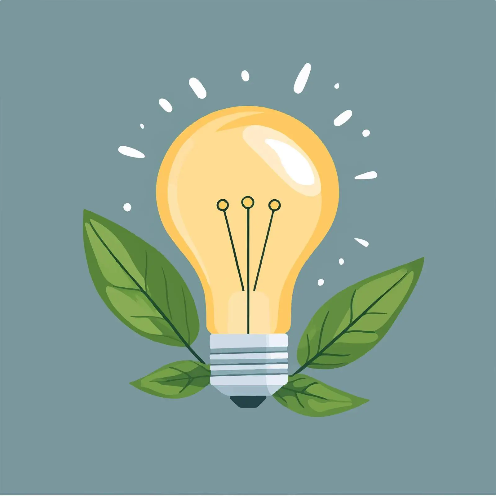 Eco-Friendly Light Bulb with Leaf Vector Illustration — free download from Dotvec