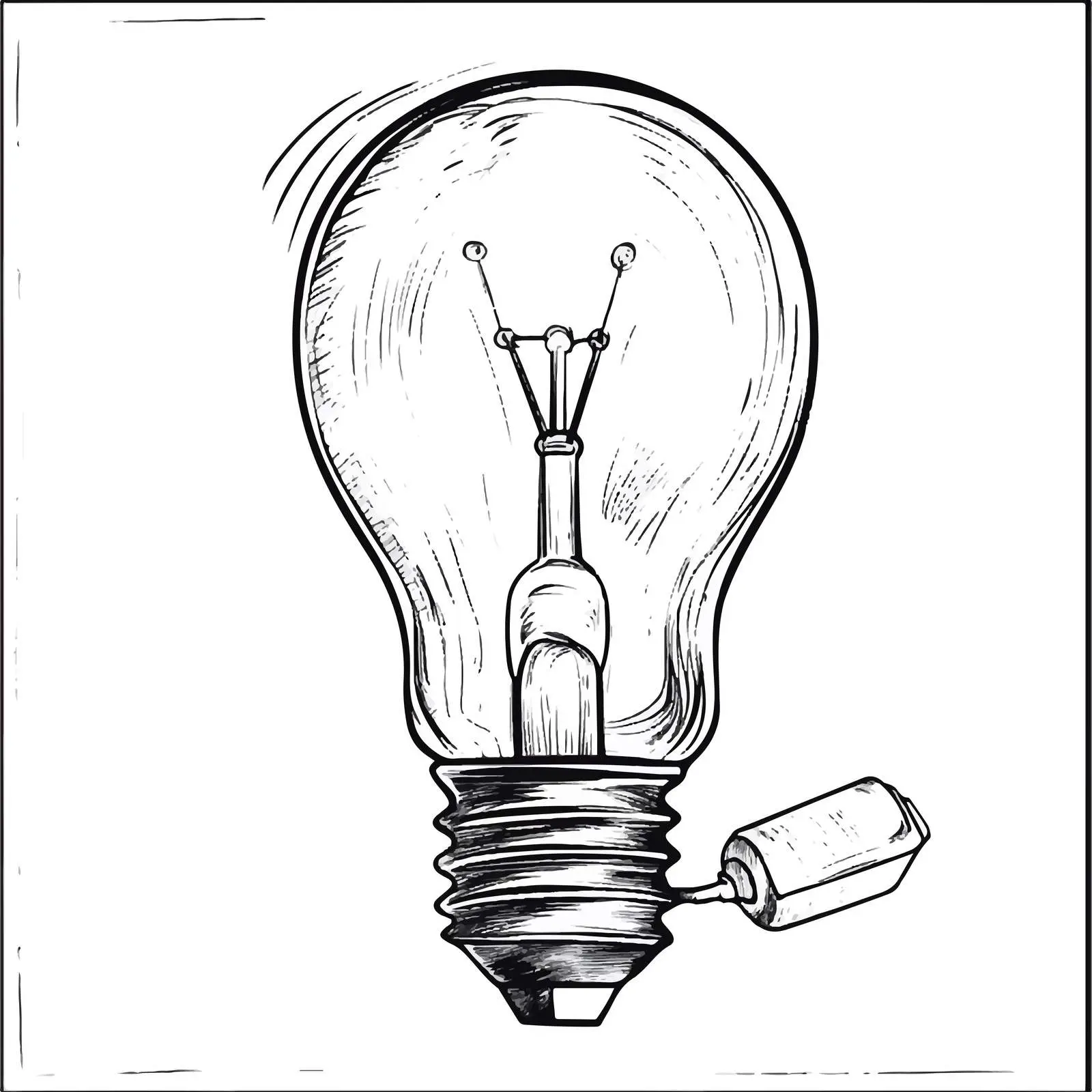 Cartoon Light Bulb with Plug Vector Illustration — free download from Dotvec