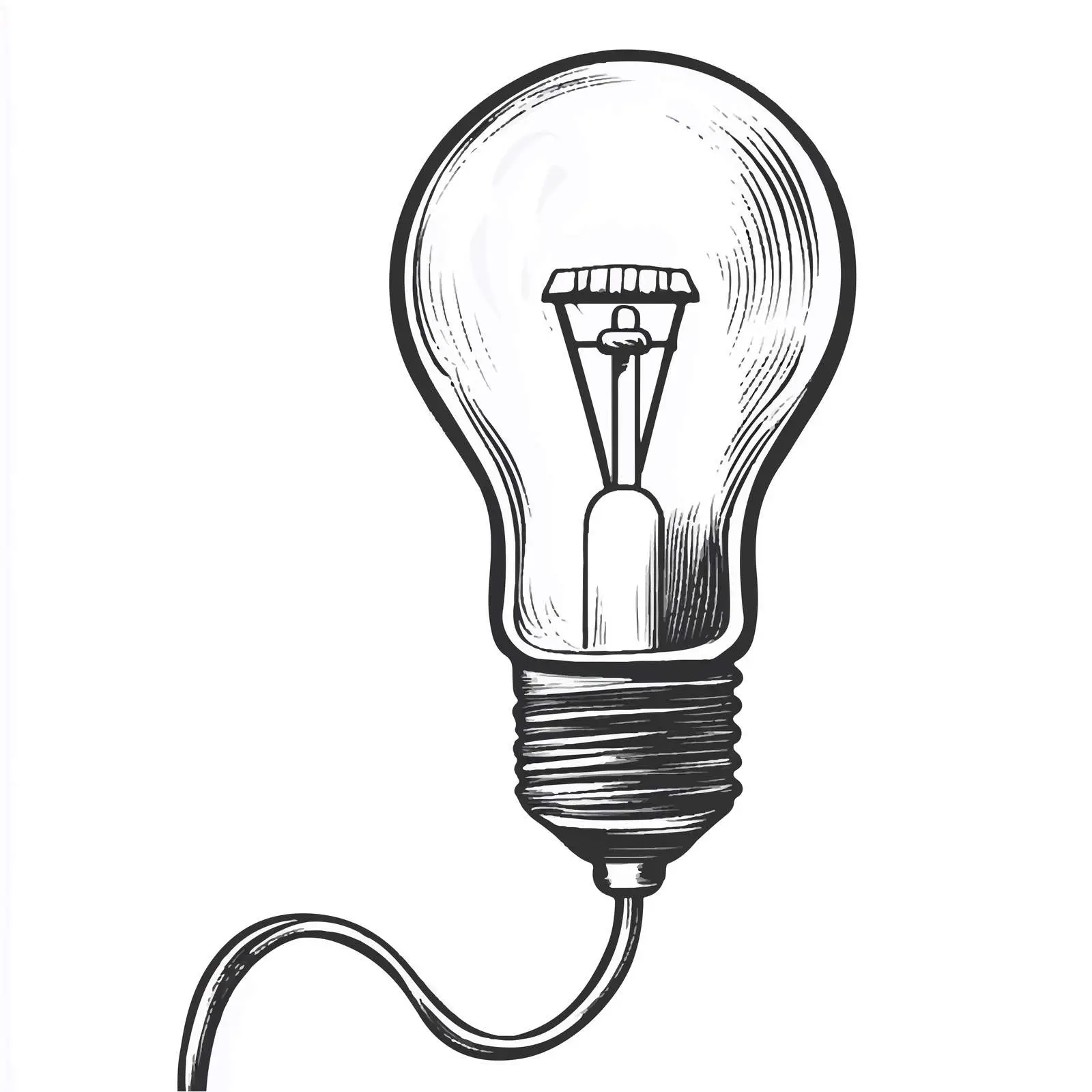 Cartoon Light Bulb with Plug Vector Illustration — free download from Dotvec