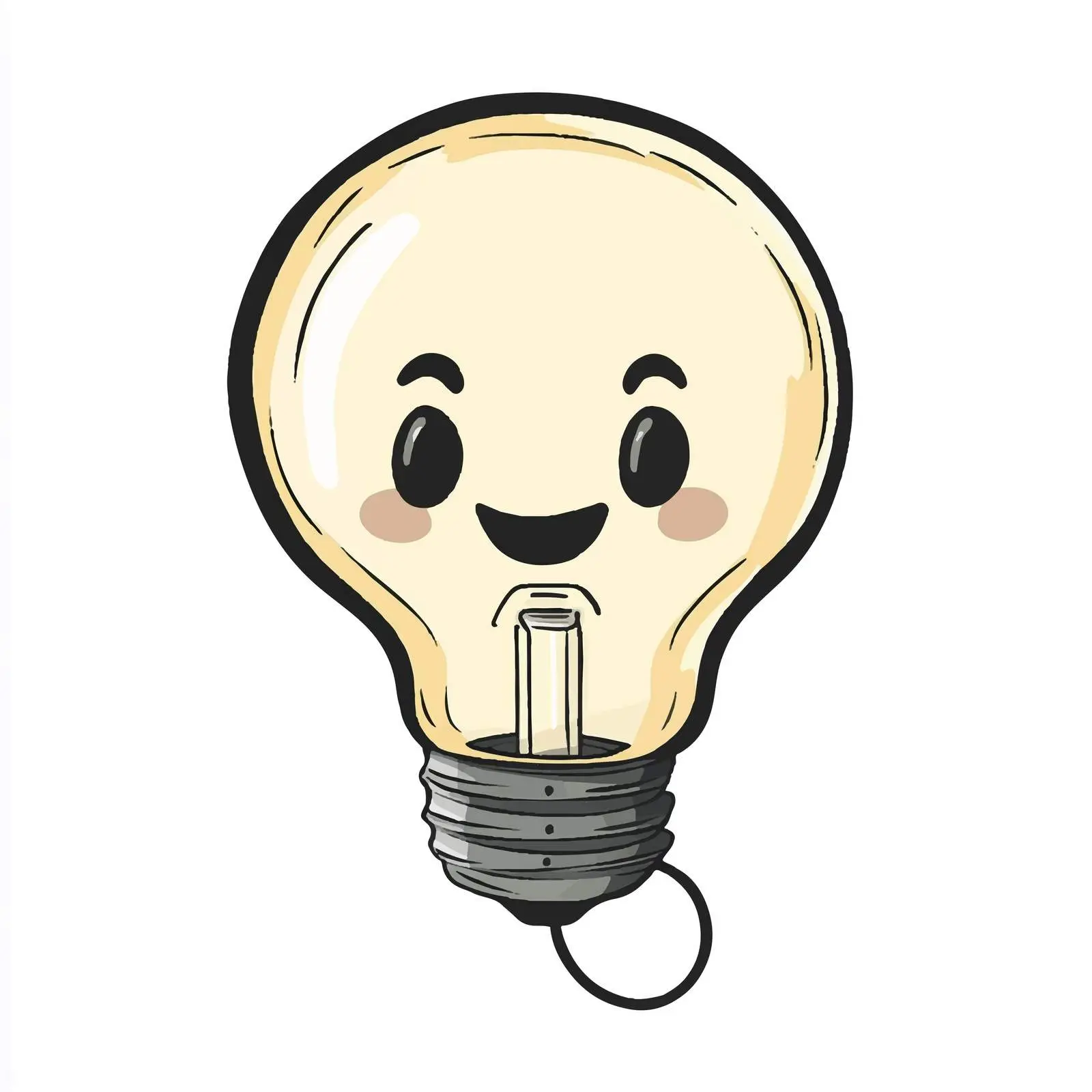 Cartoon Light Bulb with Plug Vector Illustration — free download from Dotvec