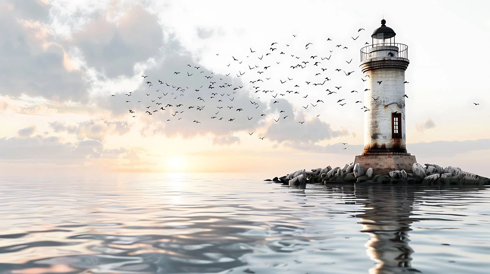 Tranquil Coastal Lighthouse at Dusk — free download from Dotvec