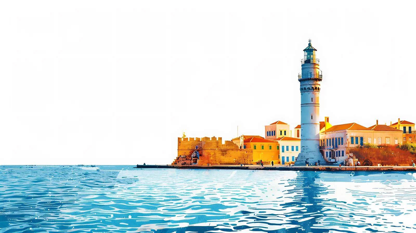 Chania Lighthouse and Venetian Harbor View — free download from Dotvec