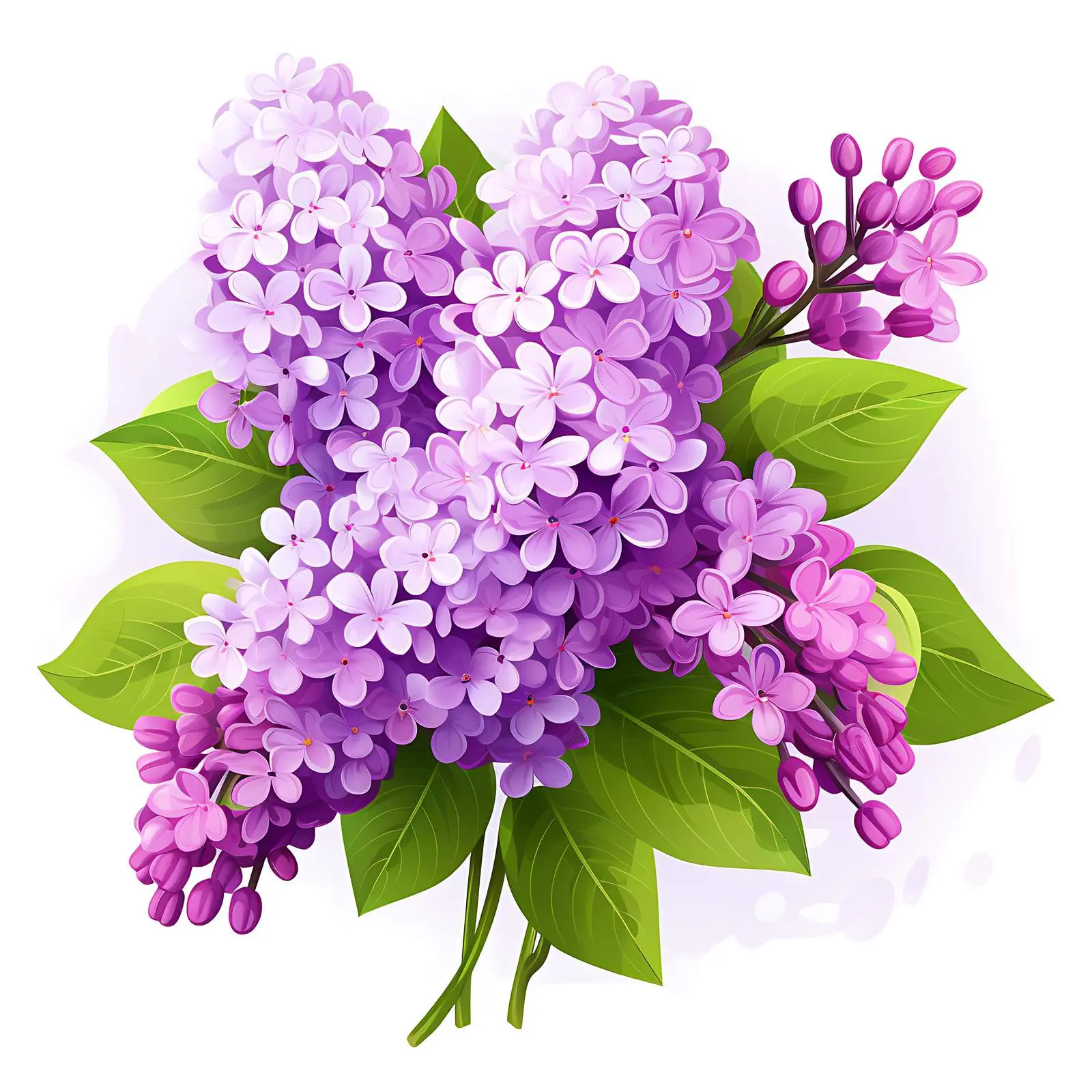 Bright Lilac Flowers Isolated on White Background — free download from Dotvec