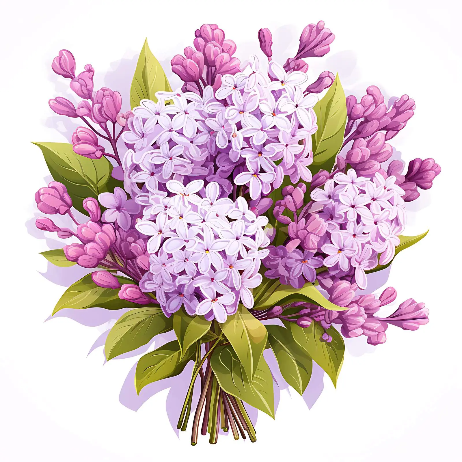 Bright Lilac Flowers Isolated on White Background – free lilac image from Dotvec