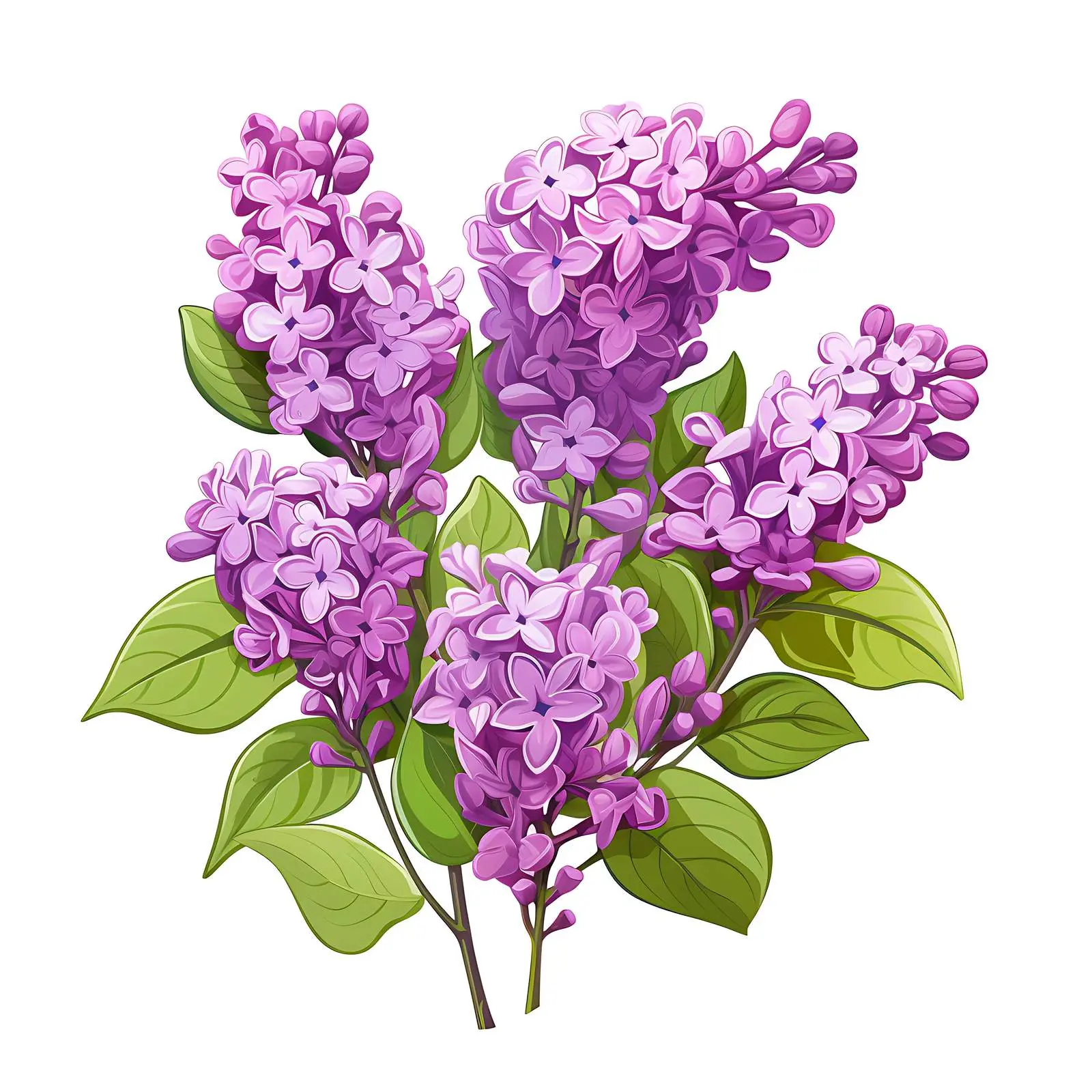 Bright Lilac Summer Flowers Isolated on White — free download from Dotvec