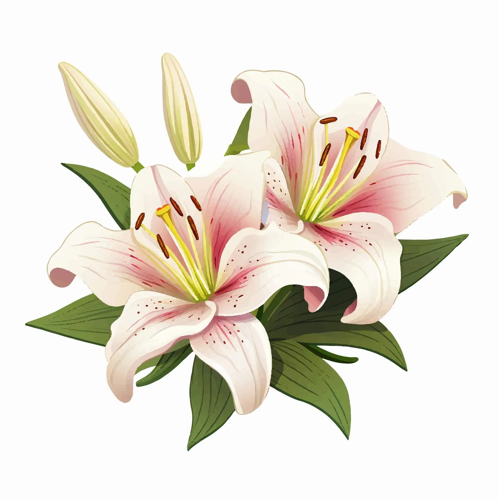 Lily Flower Line Vector Illustration — free download from Dotvec