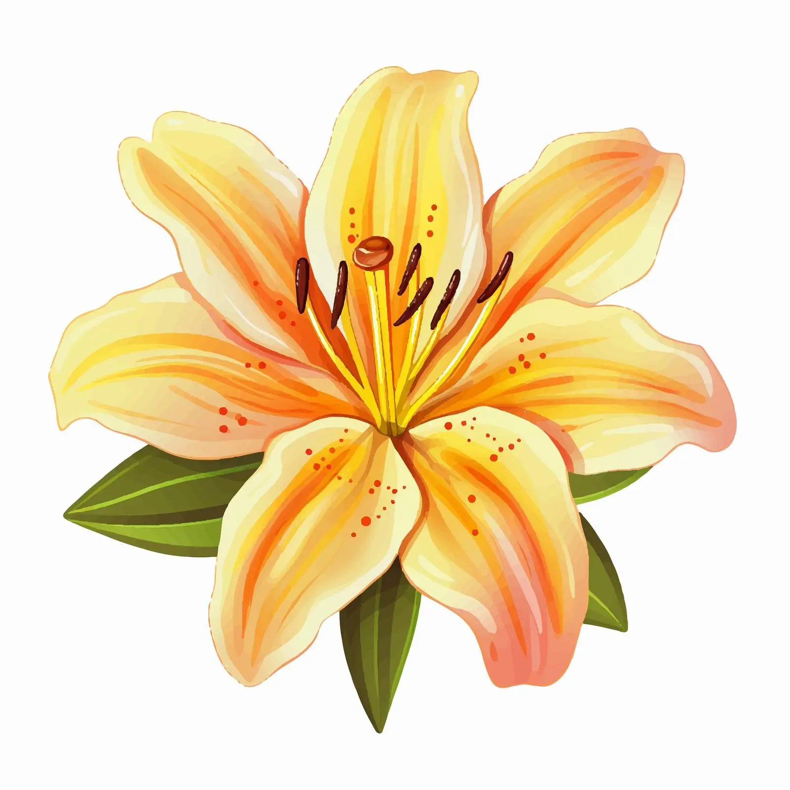Lily Flower Vector Illustration on White Background — free download from Dotvec