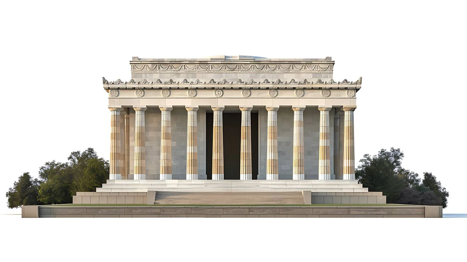 Serene Lincoln Memorial at Dawn in Spring — free download from Dotvec