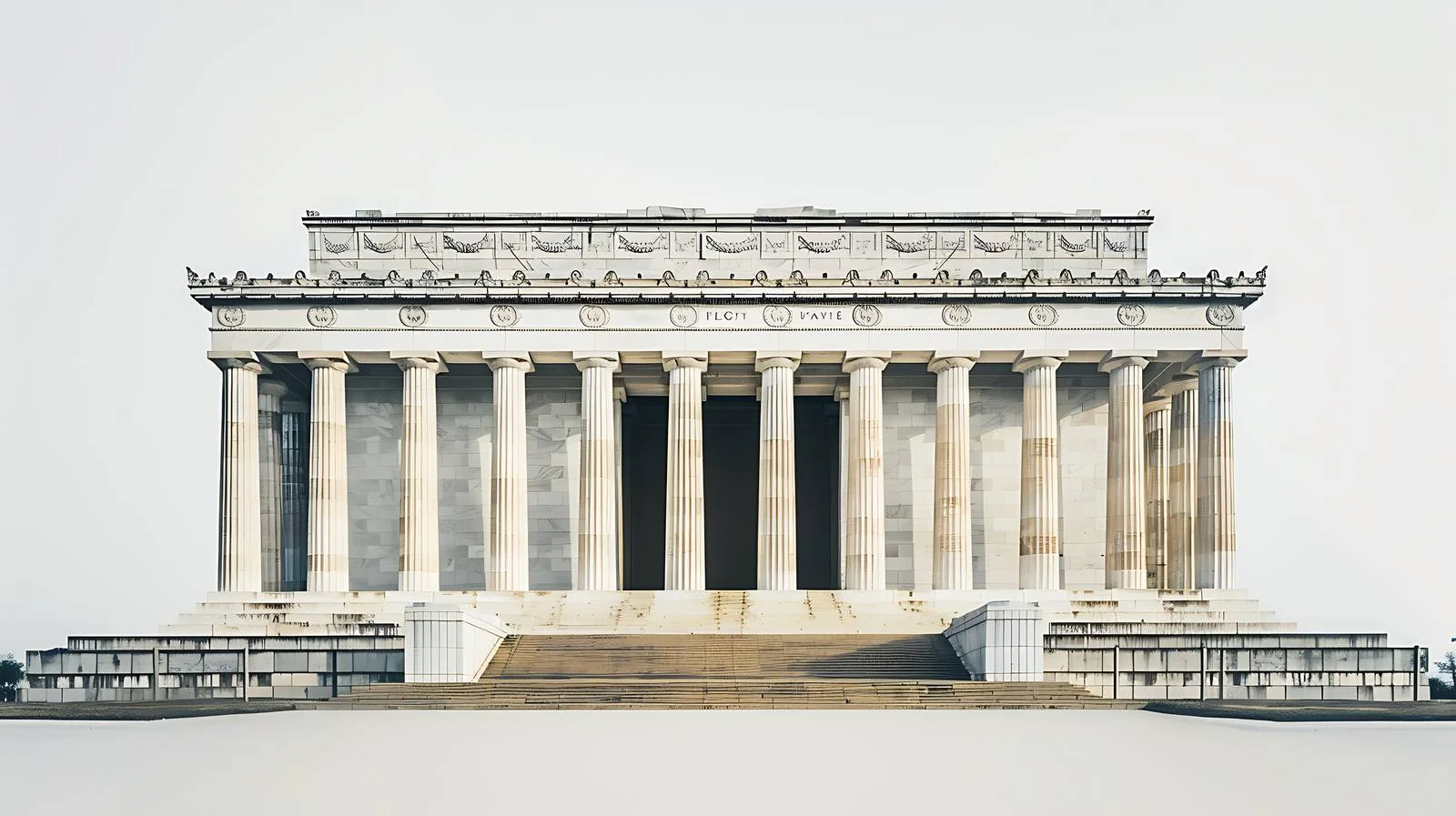 Serene Sunrise at Lincoln Memorial on Overcast Spring Morning — free download from Dotvec