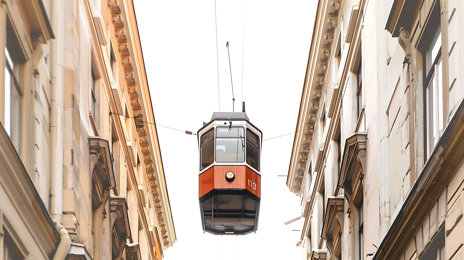 Modern Tram Passing Through Budapest Streets — free download from Dotvec