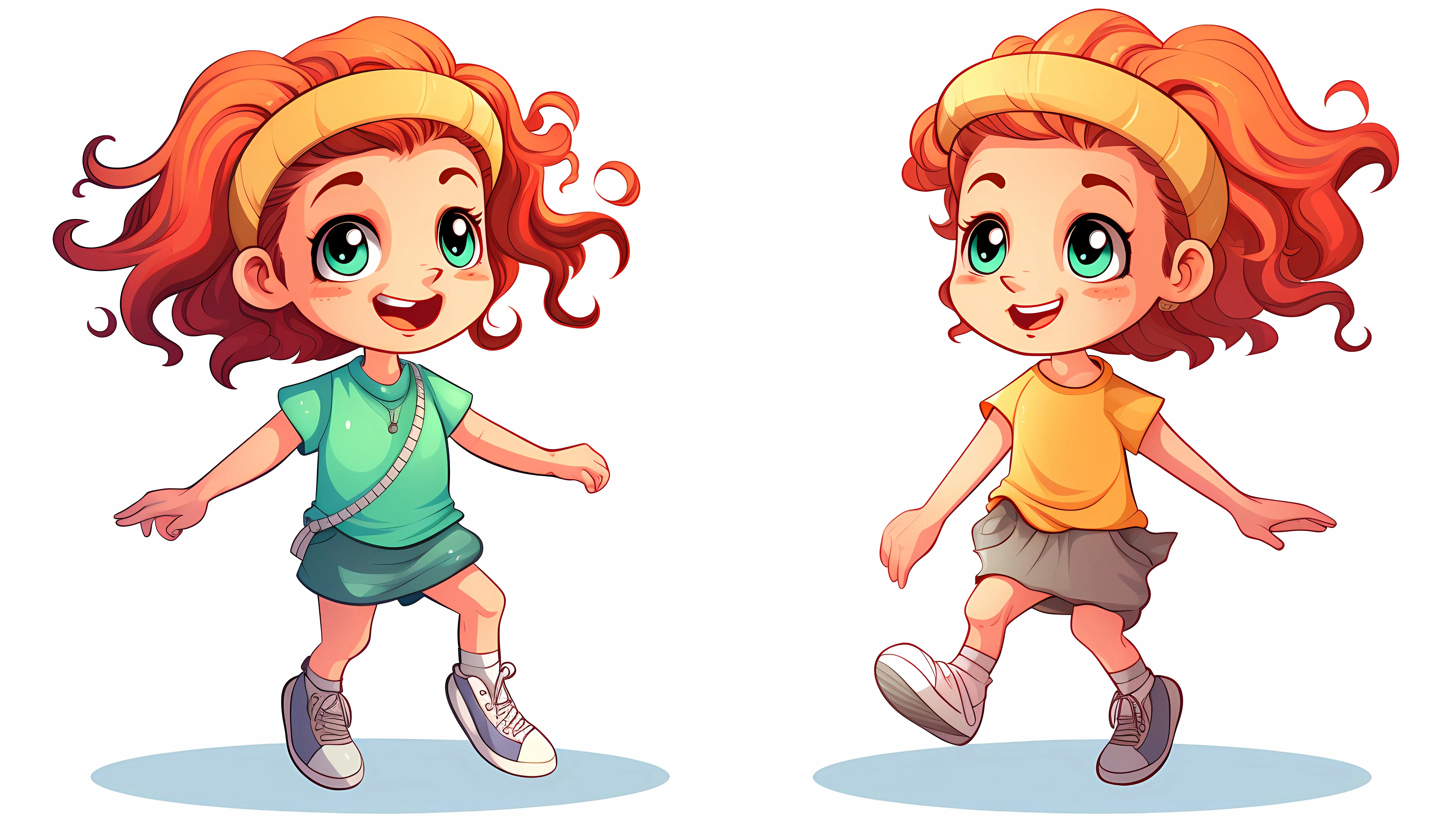 Cheerful Girl Cartoon Vector Art — free download from Dotvec