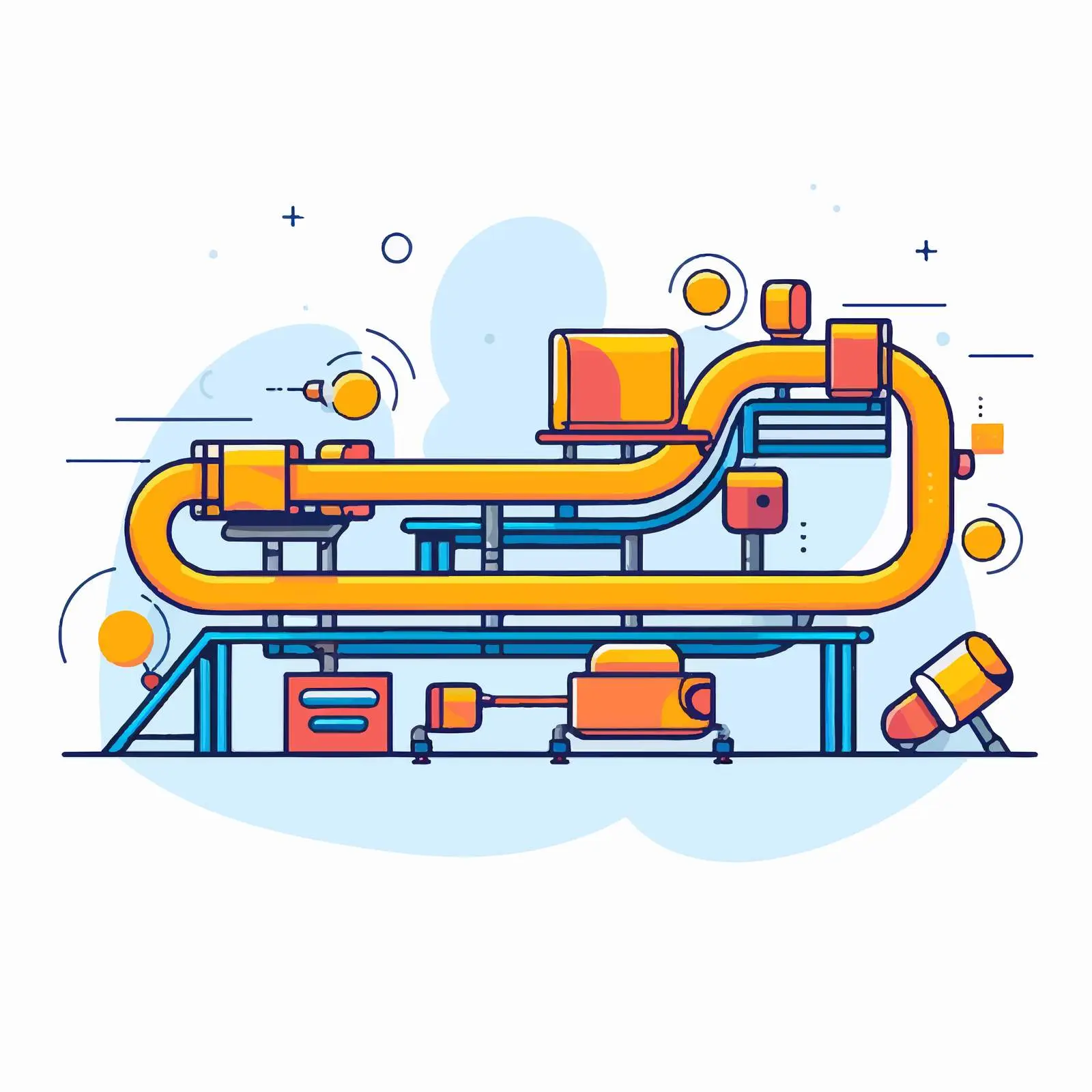Flat Style Line Art Conveyor System Design – free conveyor image from Dotvec
