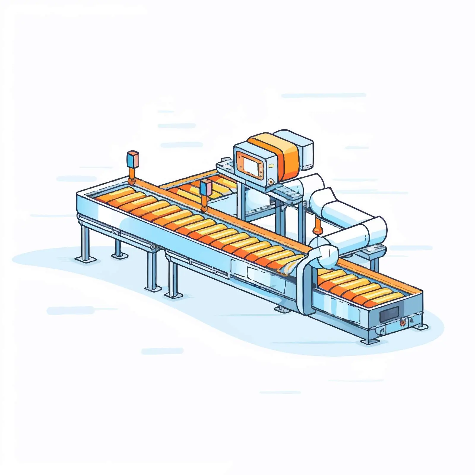 Flat Style Line Art Conveyor System Design — free download from Dotvec