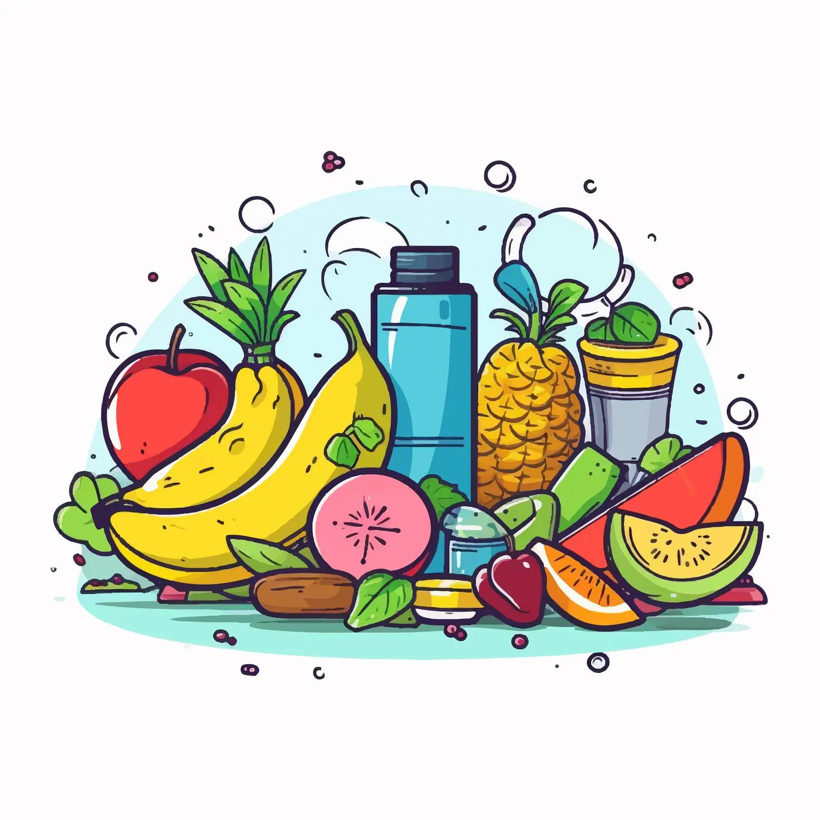 Healthy Lifestyle Flat Colorful Vector Illustration — free download from Dotvec