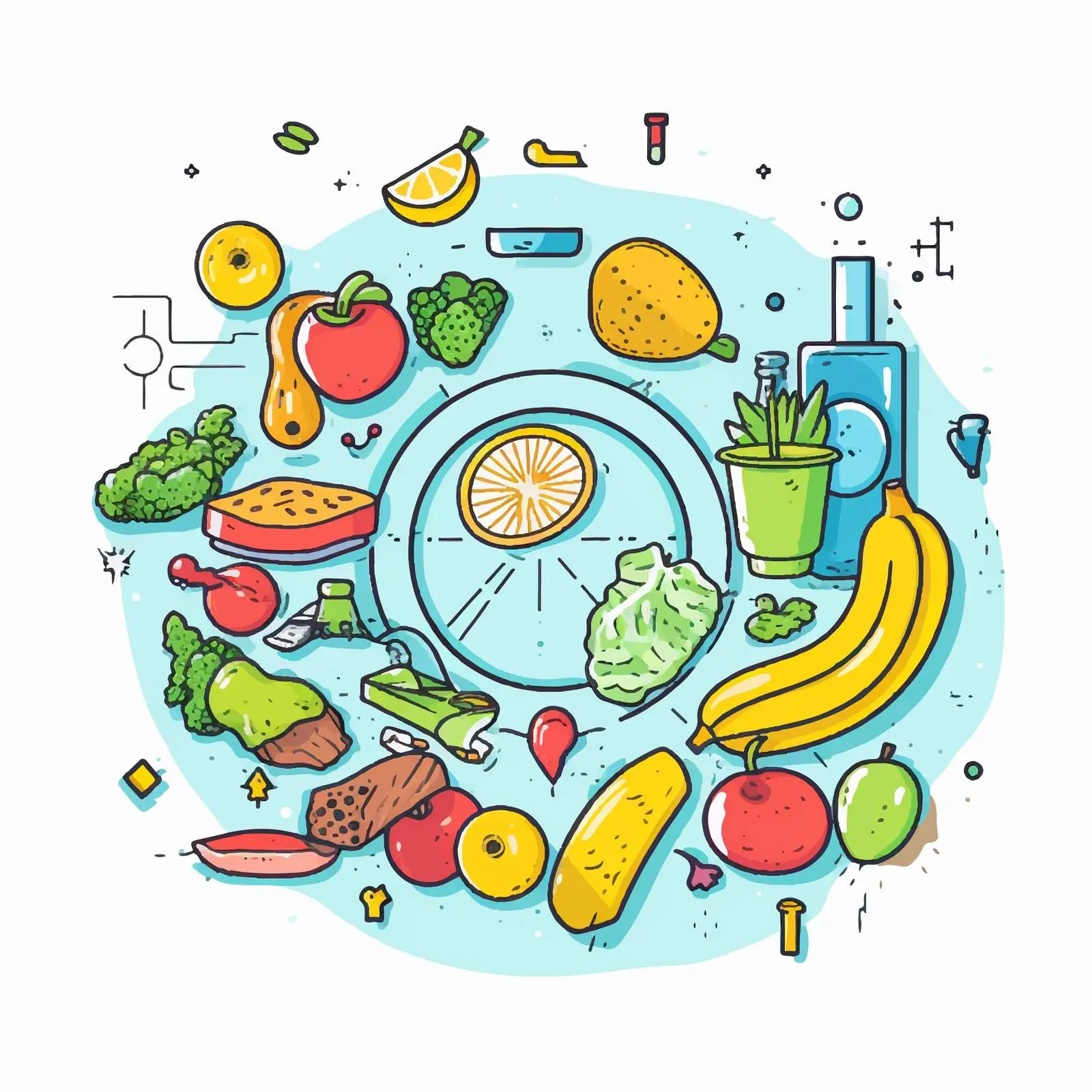 Healthy Lifestyle Sports Vector Illustration — free download from Dotvec