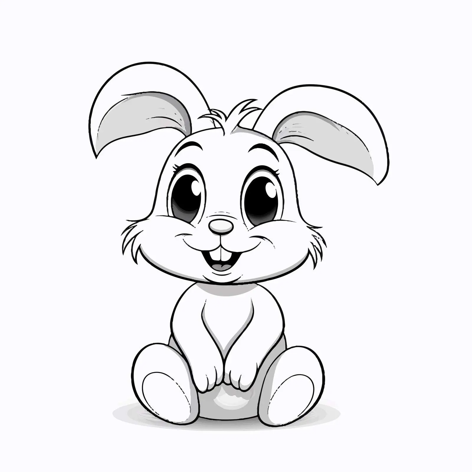 Cheerful Cartoon Rabbit Line Art Vector Design — free download from Dotvec