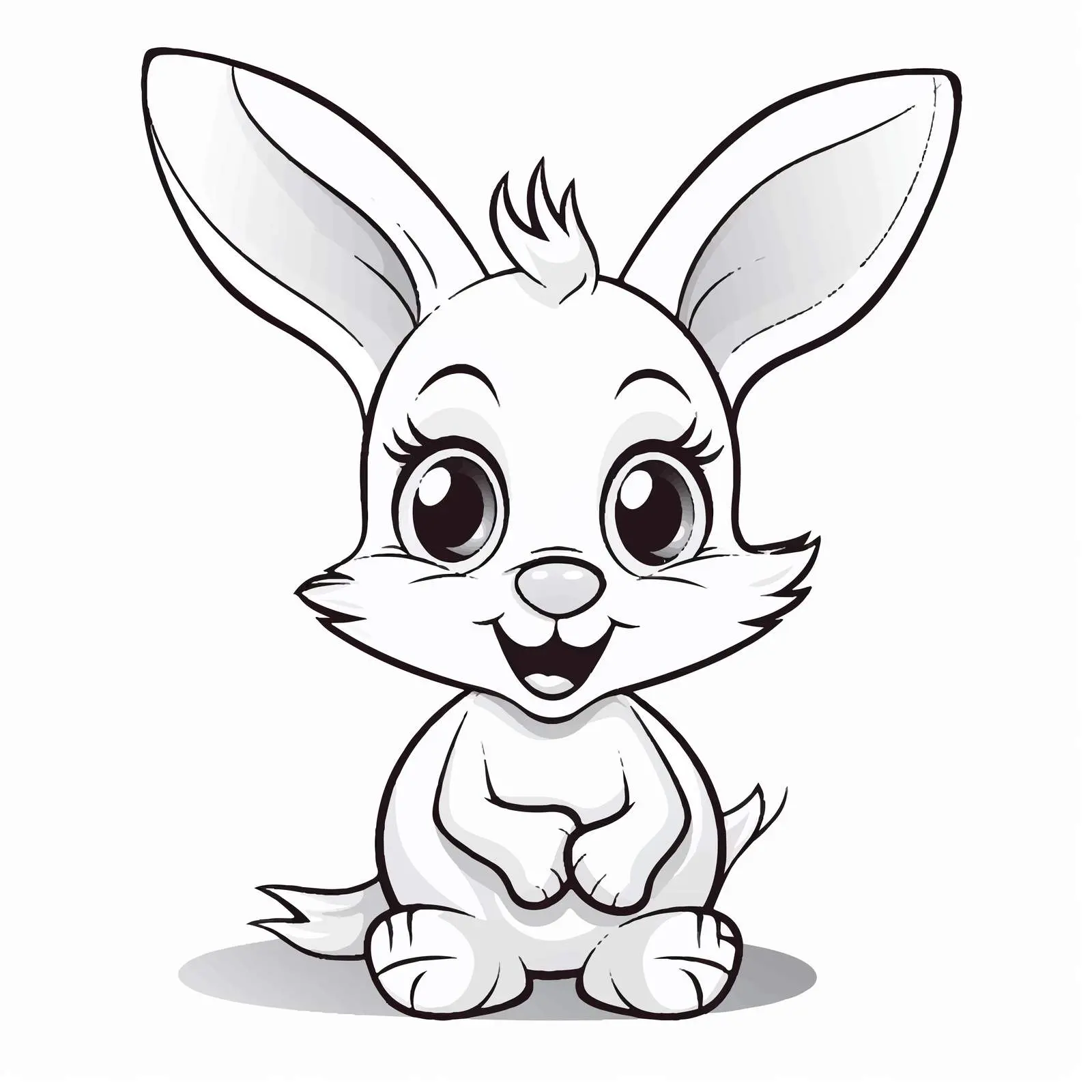 Cheerful Sitting Cartoon Rabbit Vector Illustration — free download from Dotvec