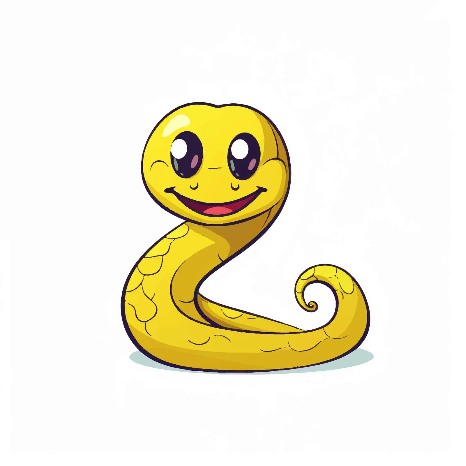 Cute Yellow Snake Line Art Vector Illustration — free download from Dotvec