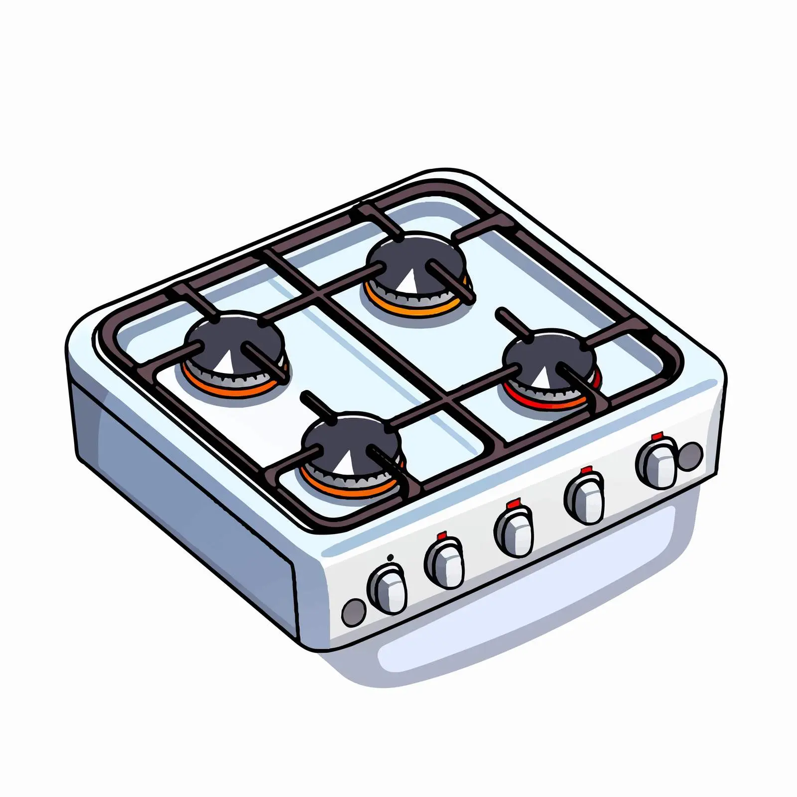 Vector Illustration of a Line Gas Stove — free download from Dotvec
