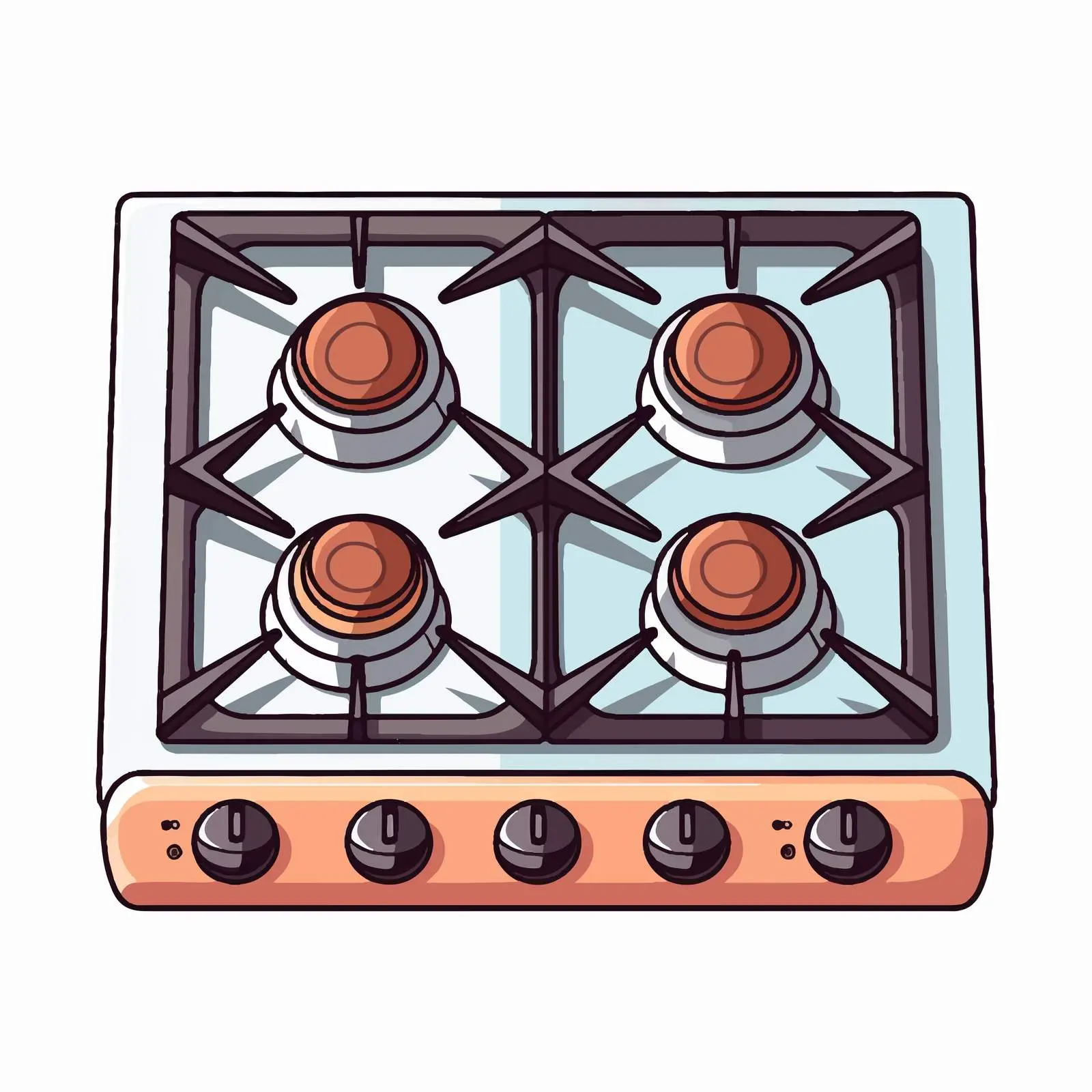 Vector Illustration of a Gas Stove on White Background – free culinary tool image from Dotvec