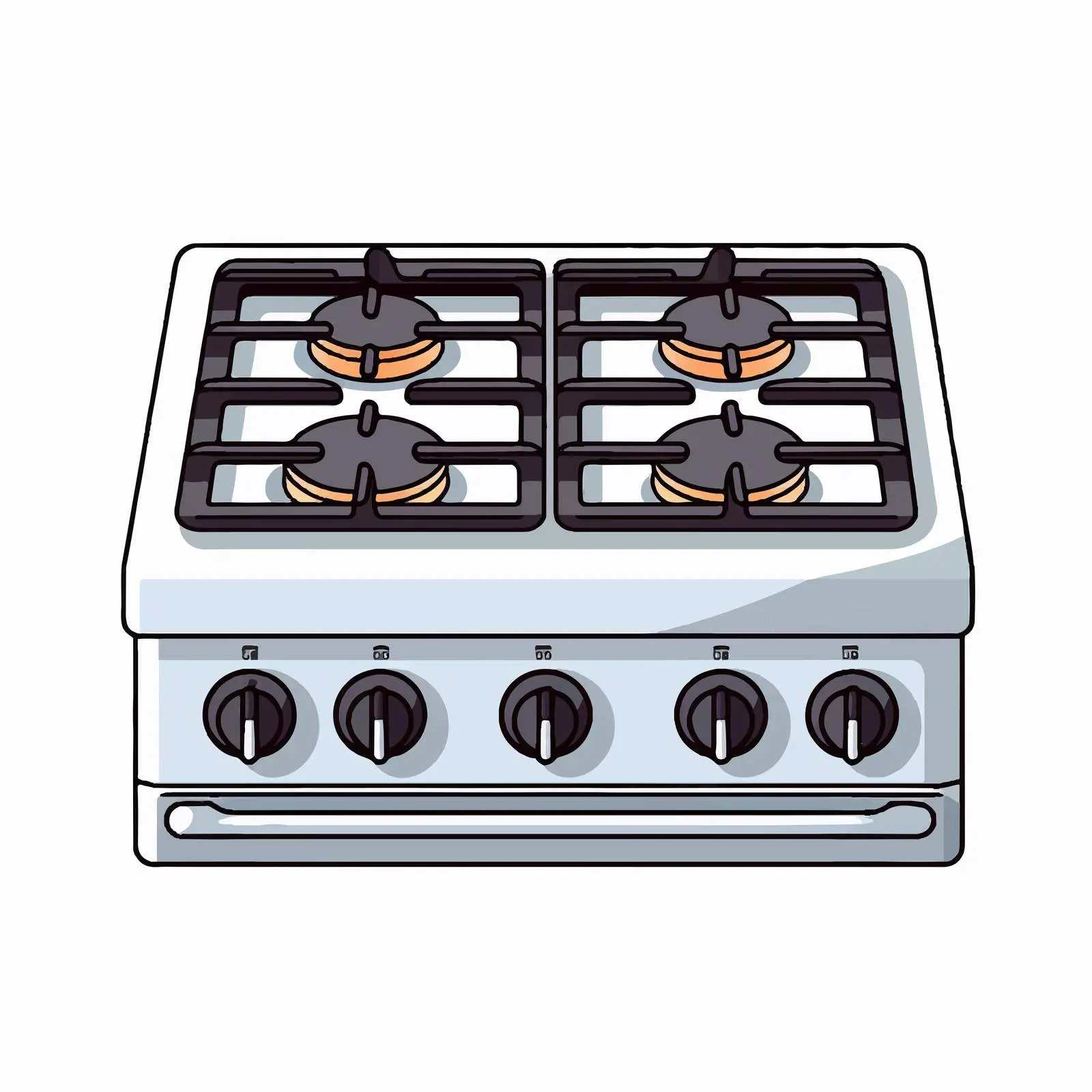 Gas Stove Vector Illustration on White Background — free download from Dotvec