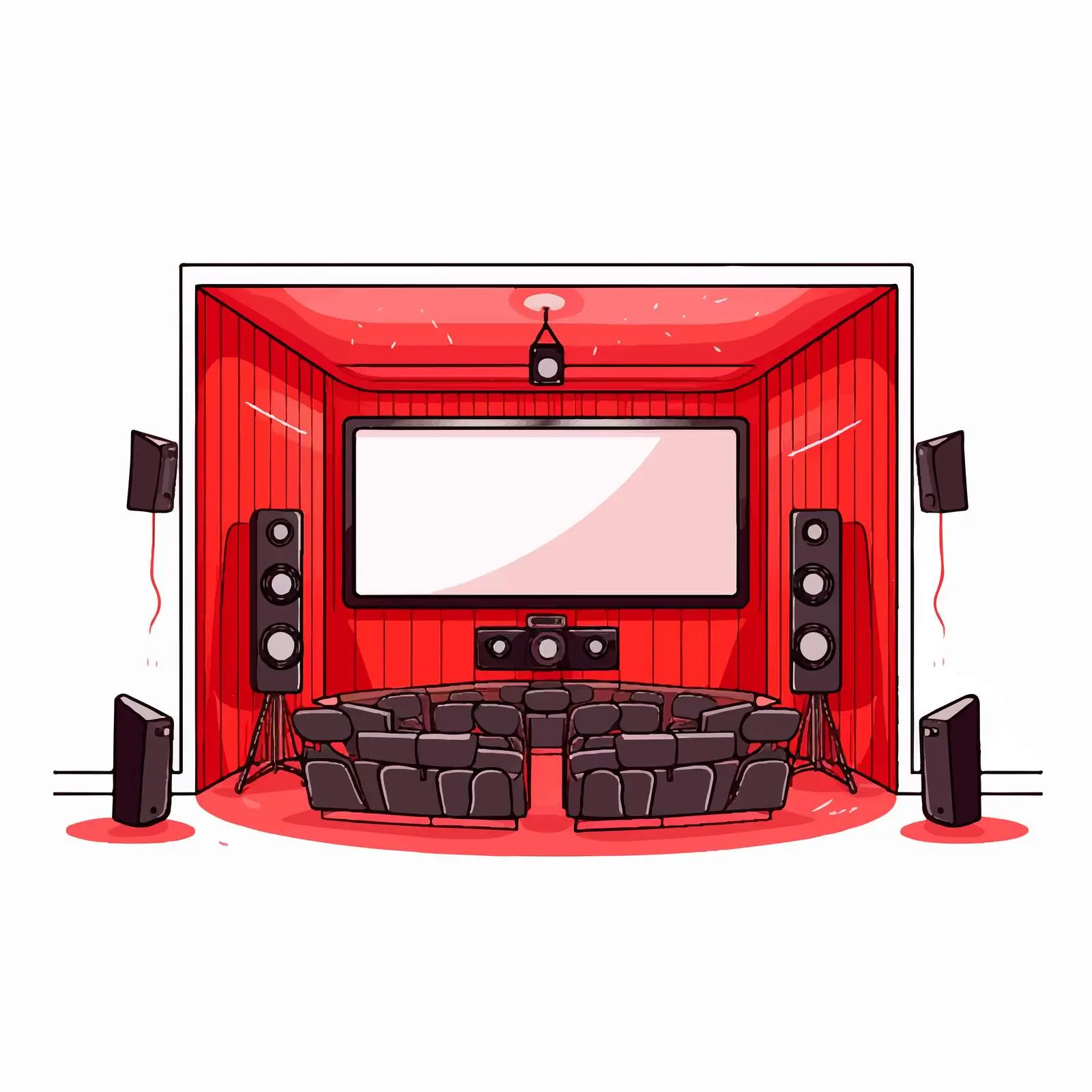 Home Theatre Vector Illustration on White Background – free speaker image from Dotvec