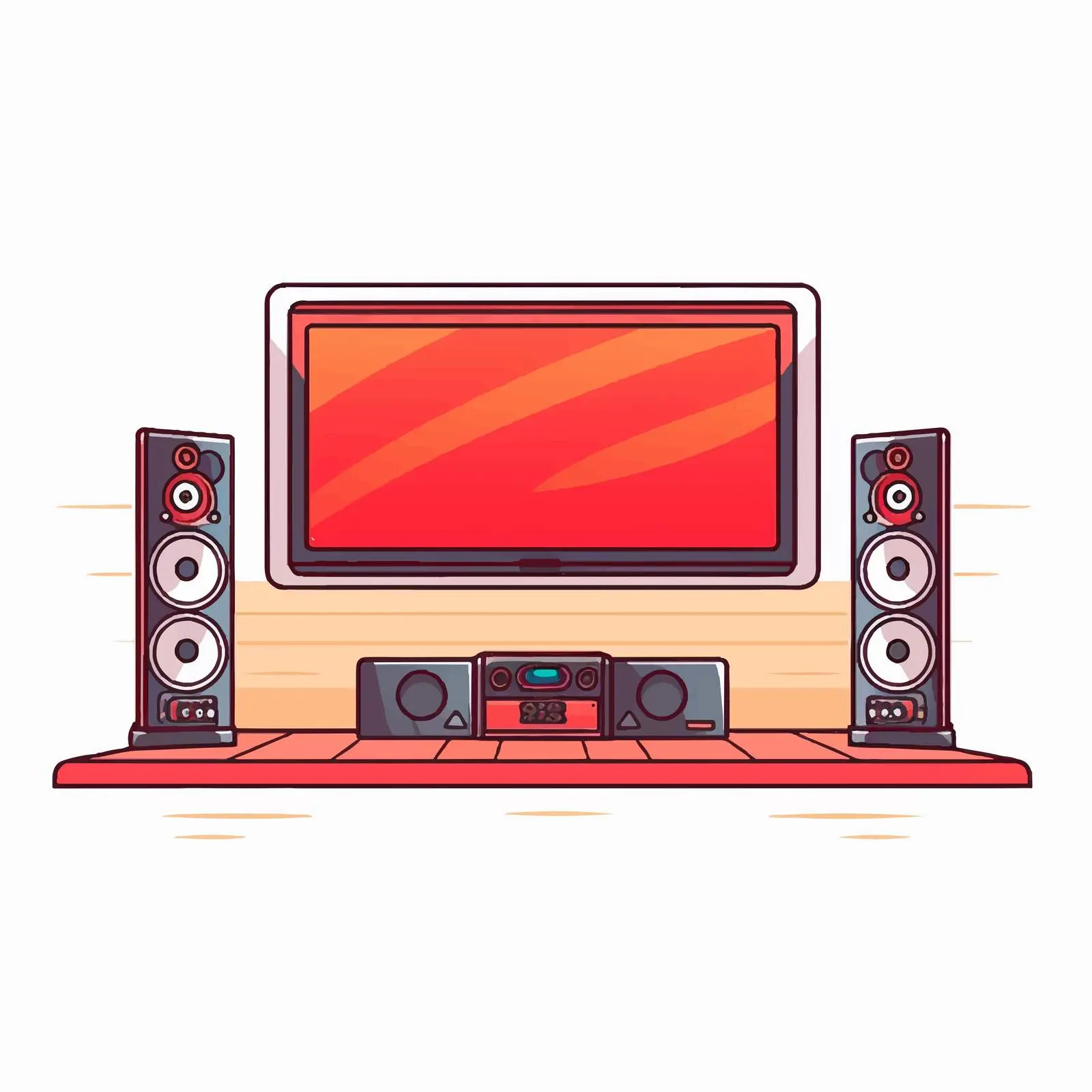 Home Theatre Vector Illustration on White Background – free projection image from Dotvec