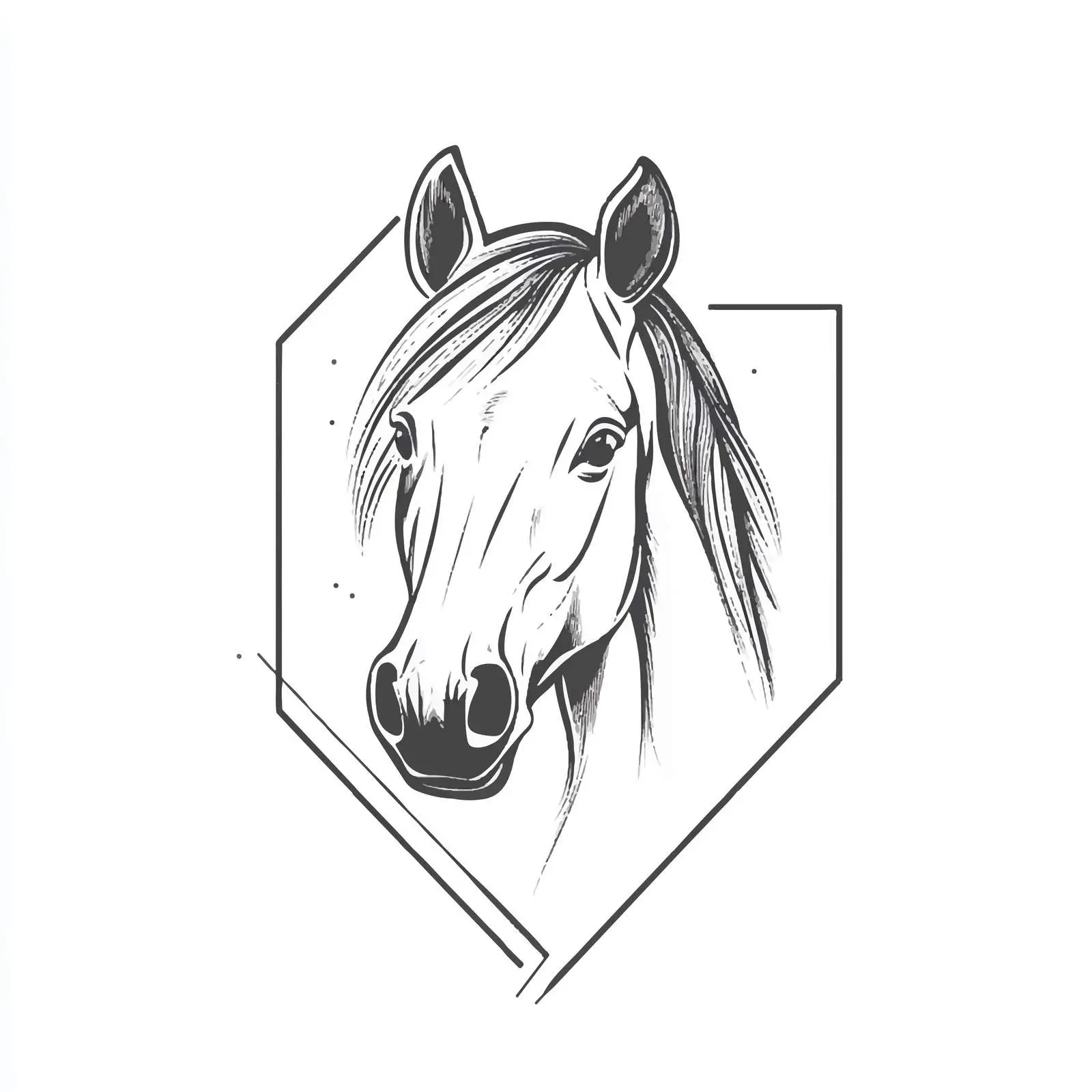 Modern Horse Icon on White Background – free harness image from Dotvec