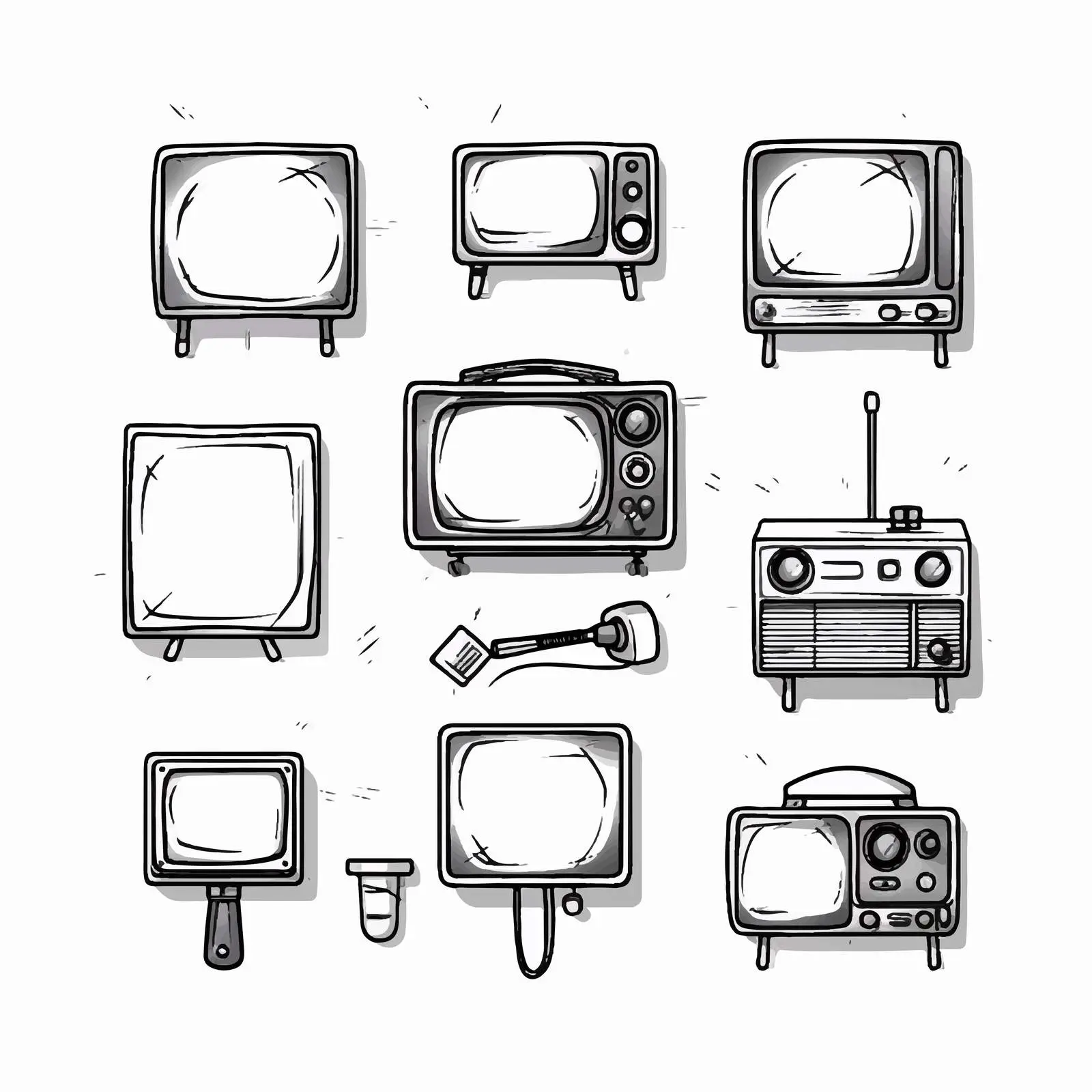 Line TV Vector Illustration on White Background – free broadcast image from Dotvec
