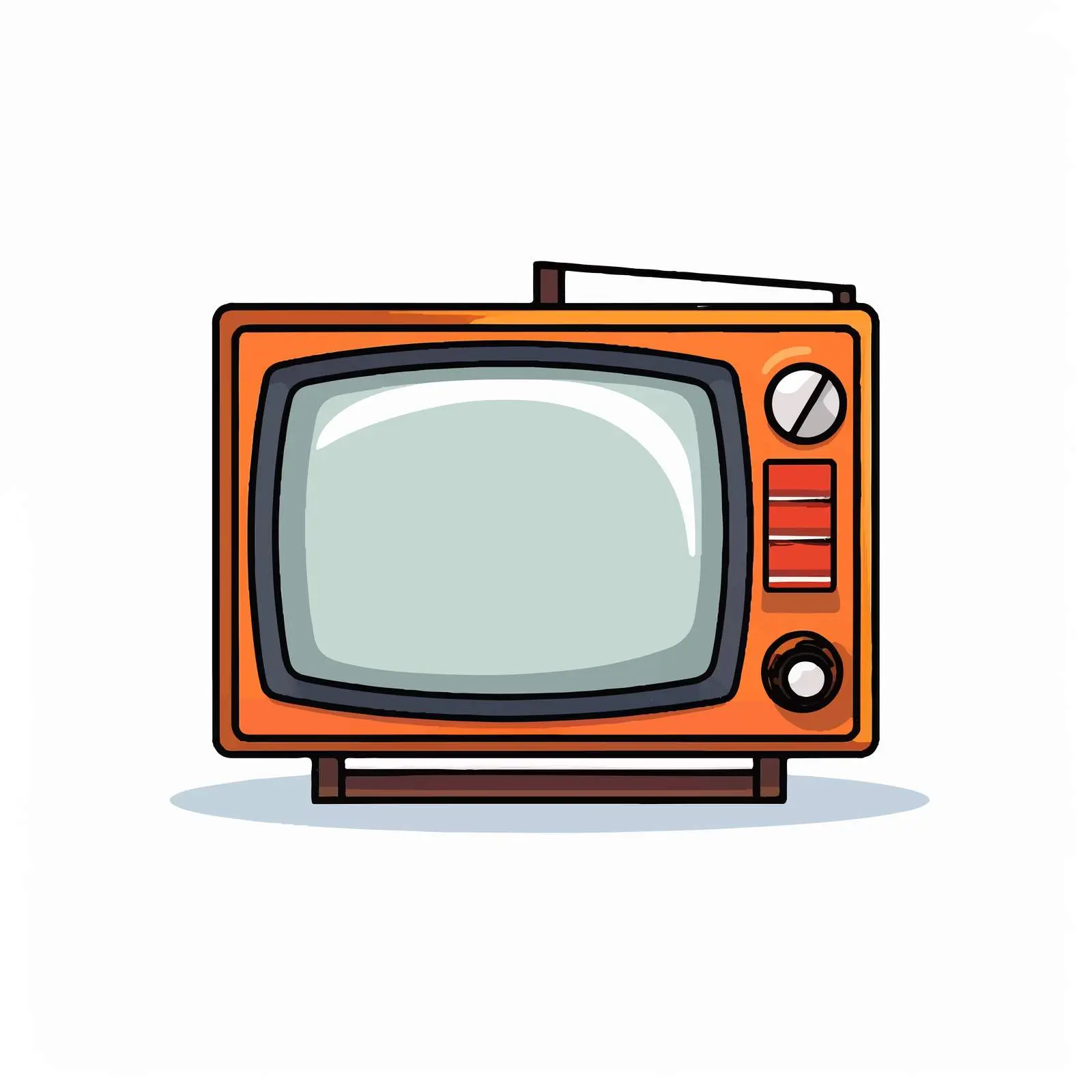 Line TV Vector Illustration on White Background – free broadcast image from Dotvec