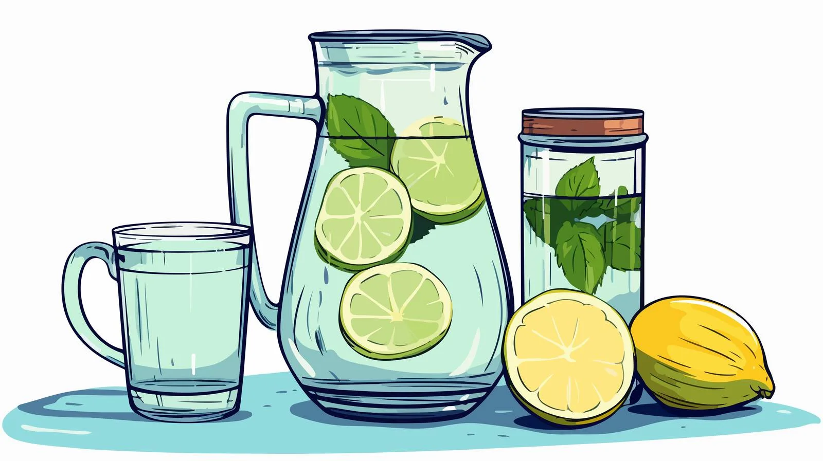 Elegant Line Art Glass Bottle Jug — free download from Dotvec