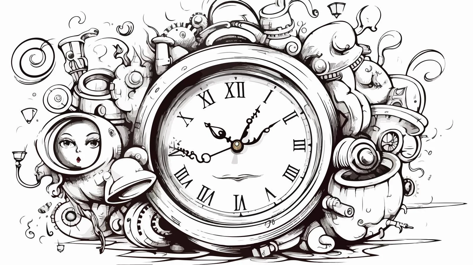 Cartoon Alarm Clock Illustration — free download from Dotvec