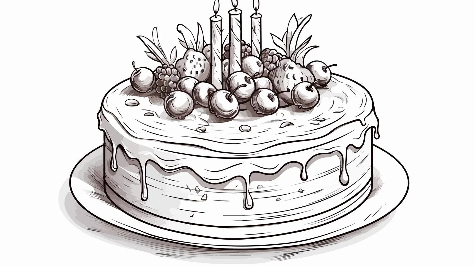 Cartoon Birthday Cake Illustration — free download from Dotvec