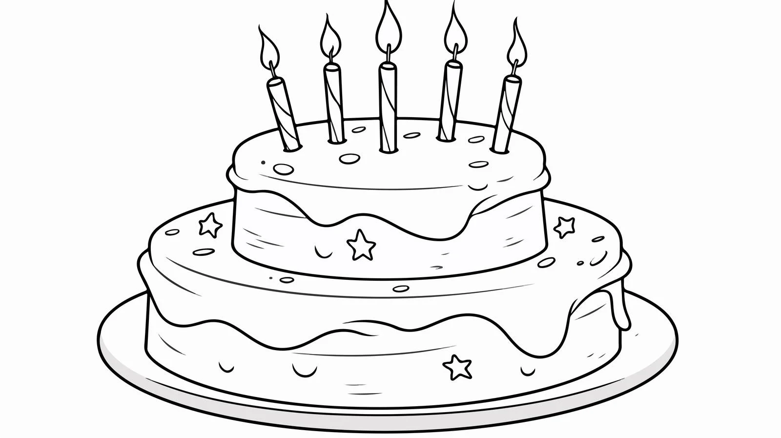 Birthday Cake Line Drawing Illustration — free download from Dotvec