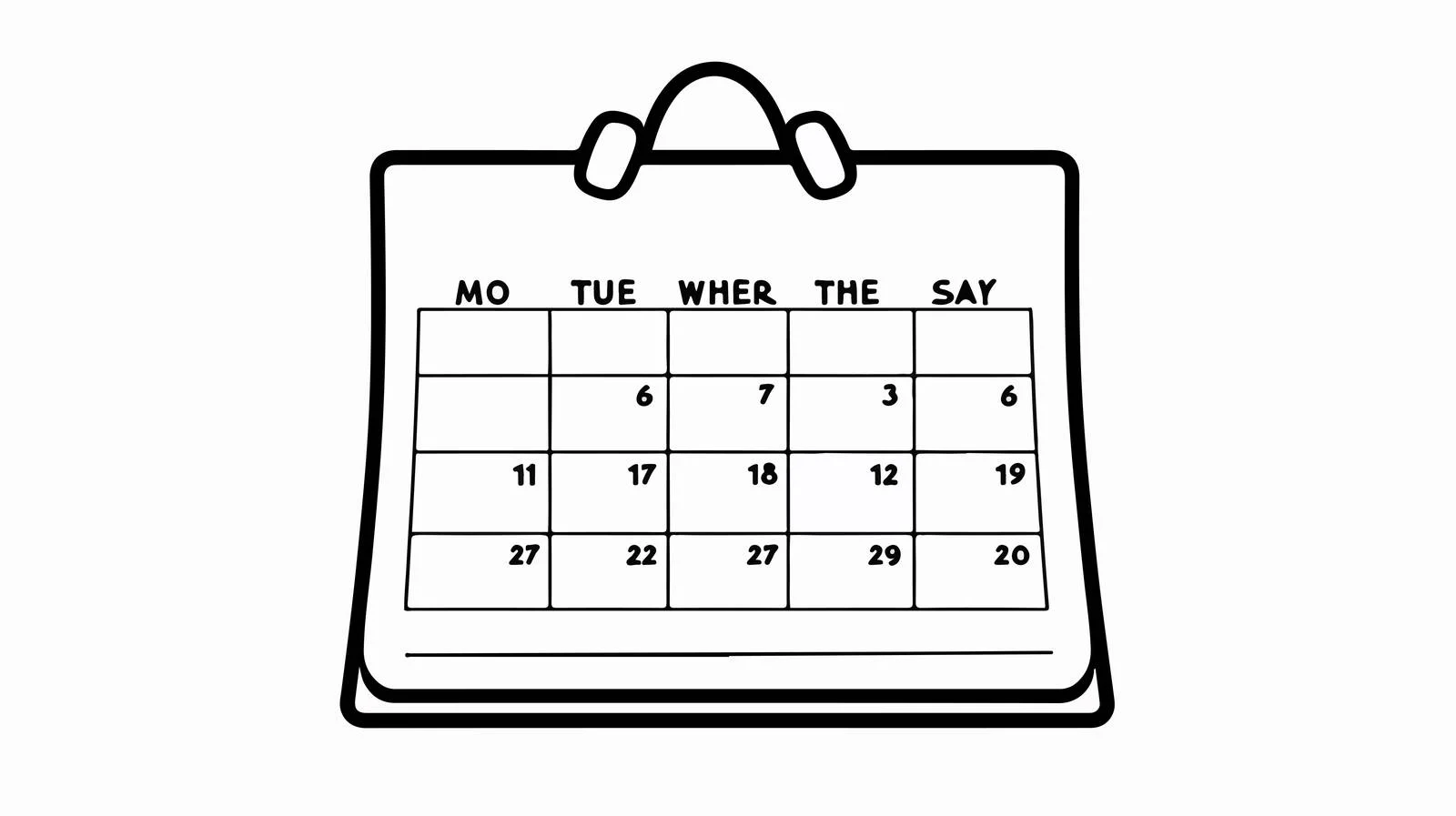 Cartoon November Calendar Drawing — free download from Dotvec